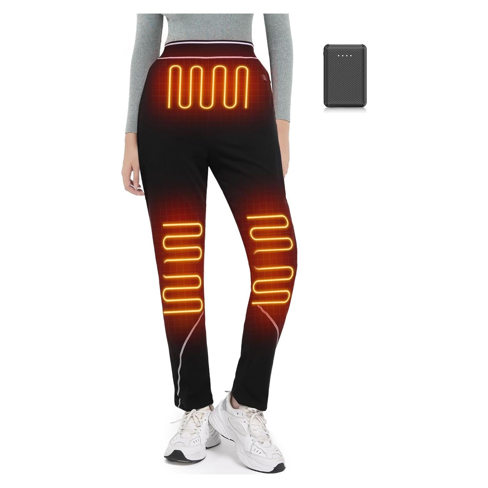 Pantalones Calentados FERNIDA Mujer Térmicos Eléctricos XL Negro