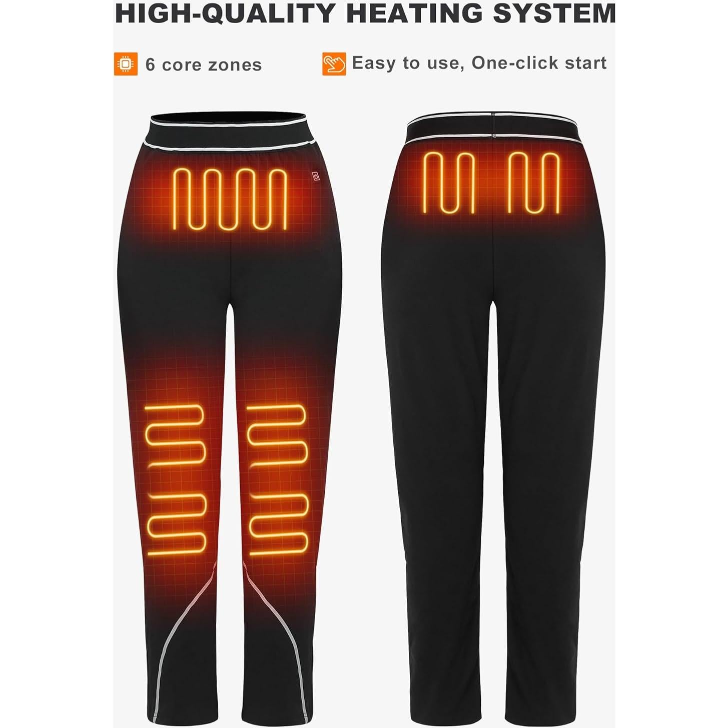 Pantalones Calentados FERNIDA Mujer Térmicos Eléctricos XL Negro