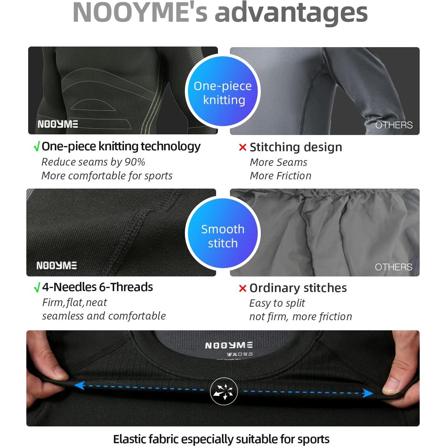 Ropa Interior Térmica Larga NOOYME para Hombres - Verde Mediano