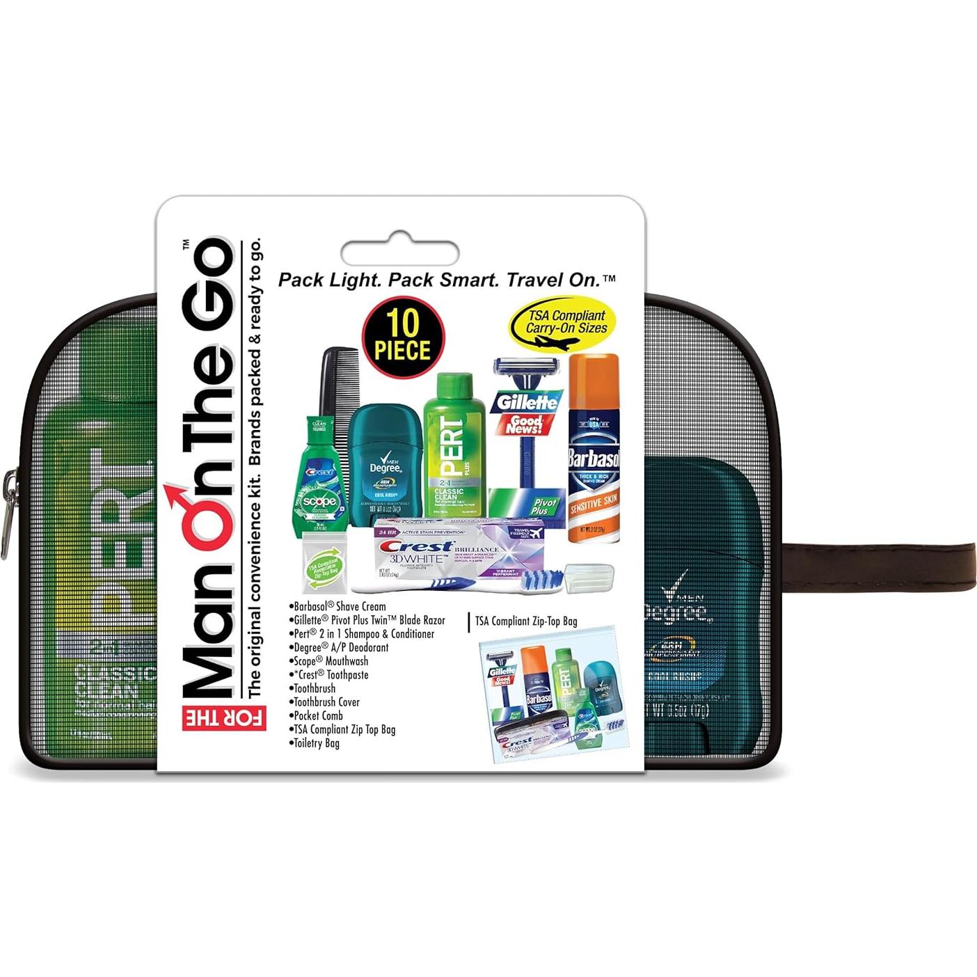 Convenience Kits “Man On The Go” Premium 10-Piece Travel Kit