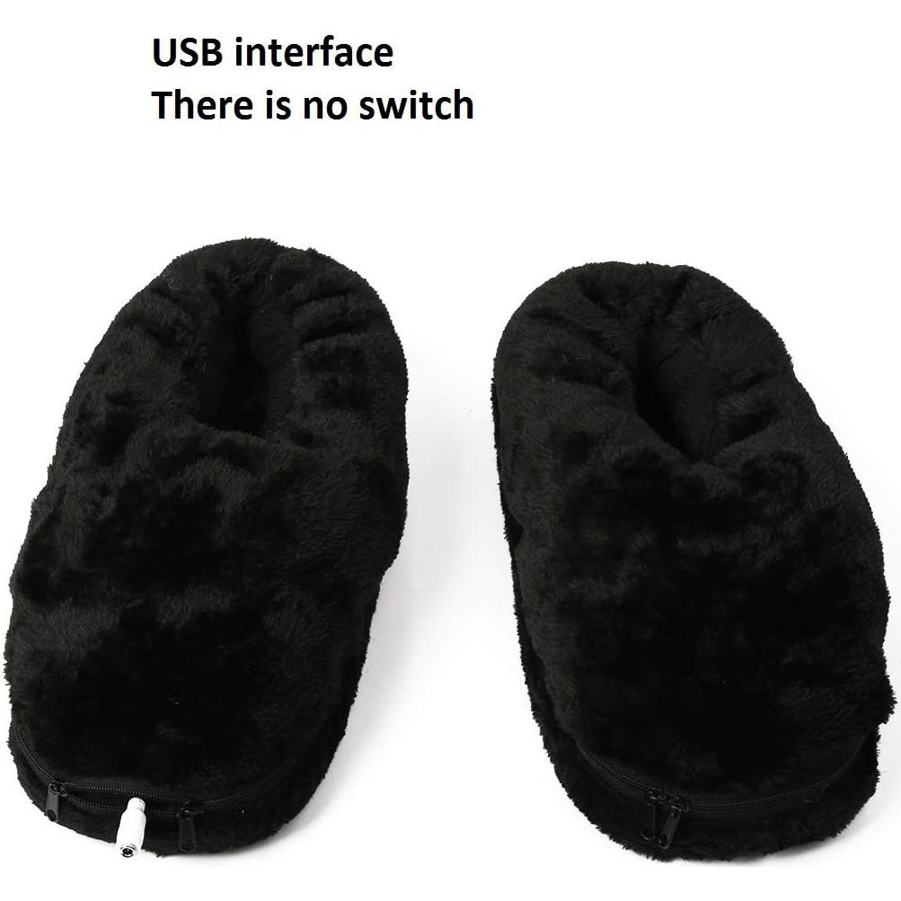 Pantuflas Eléctricas Calentadas por USB BJPEY Shl - Negro