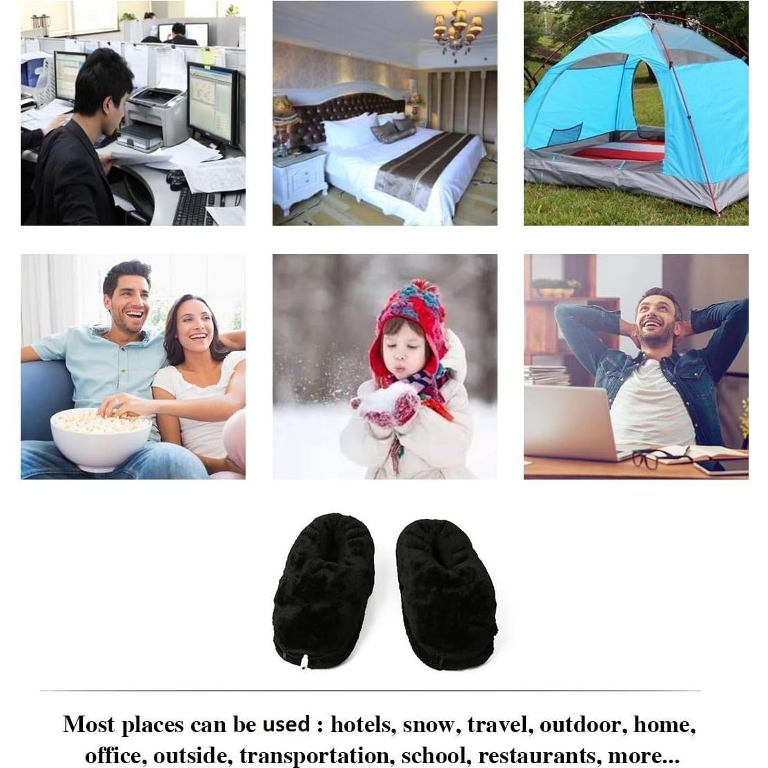 Pantuflas Eléctricas Calentadas por USB BJPEY Shl - Negro