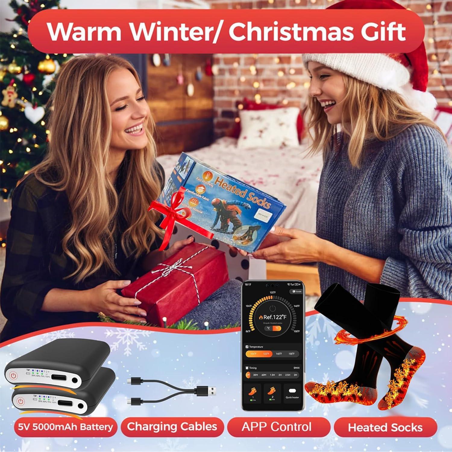 Calcetines Calentados ANSOZLEE Unisex Recargables 5000mAh