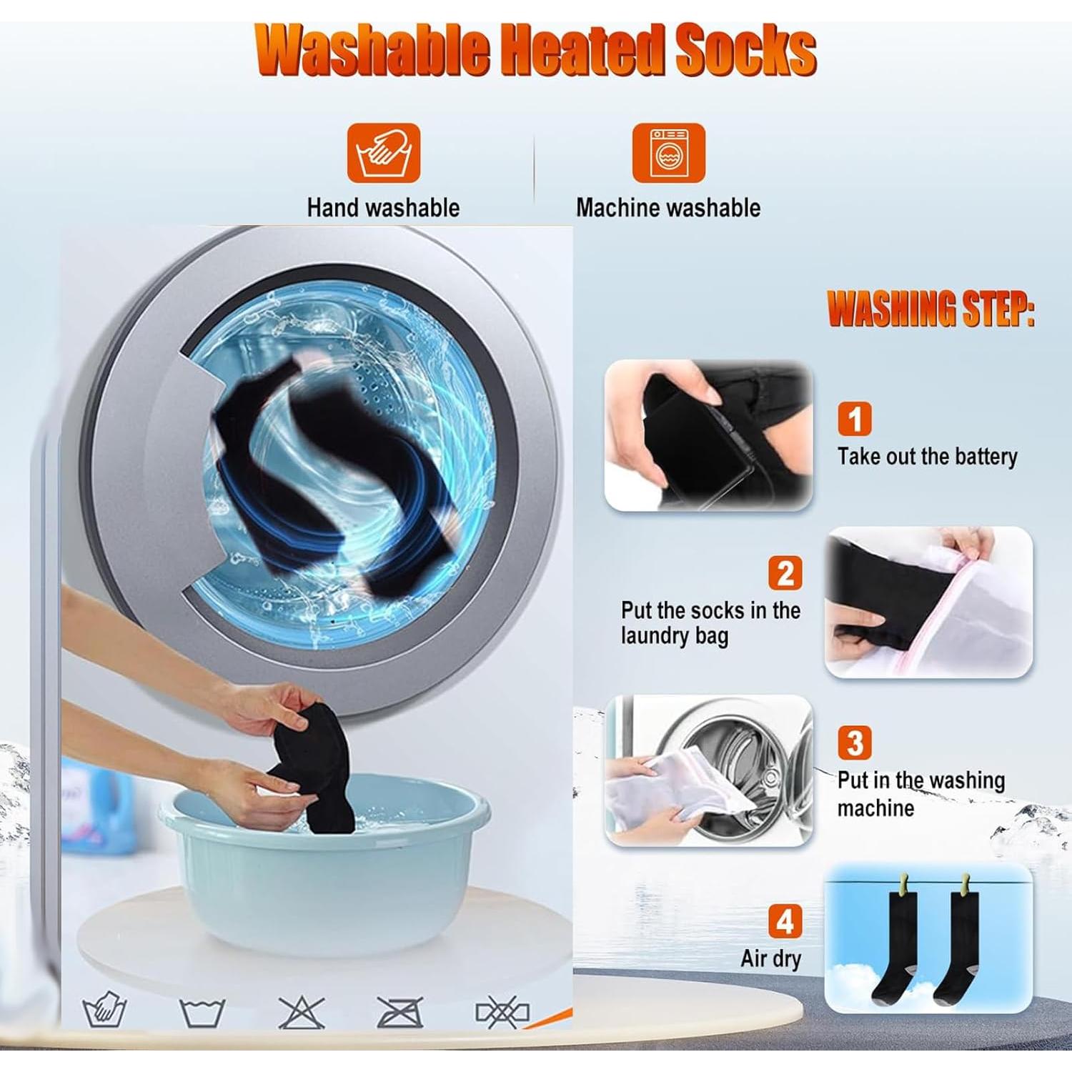 Calcetines Calentados ANSOZLEE Unisex Recargables 5000mAh