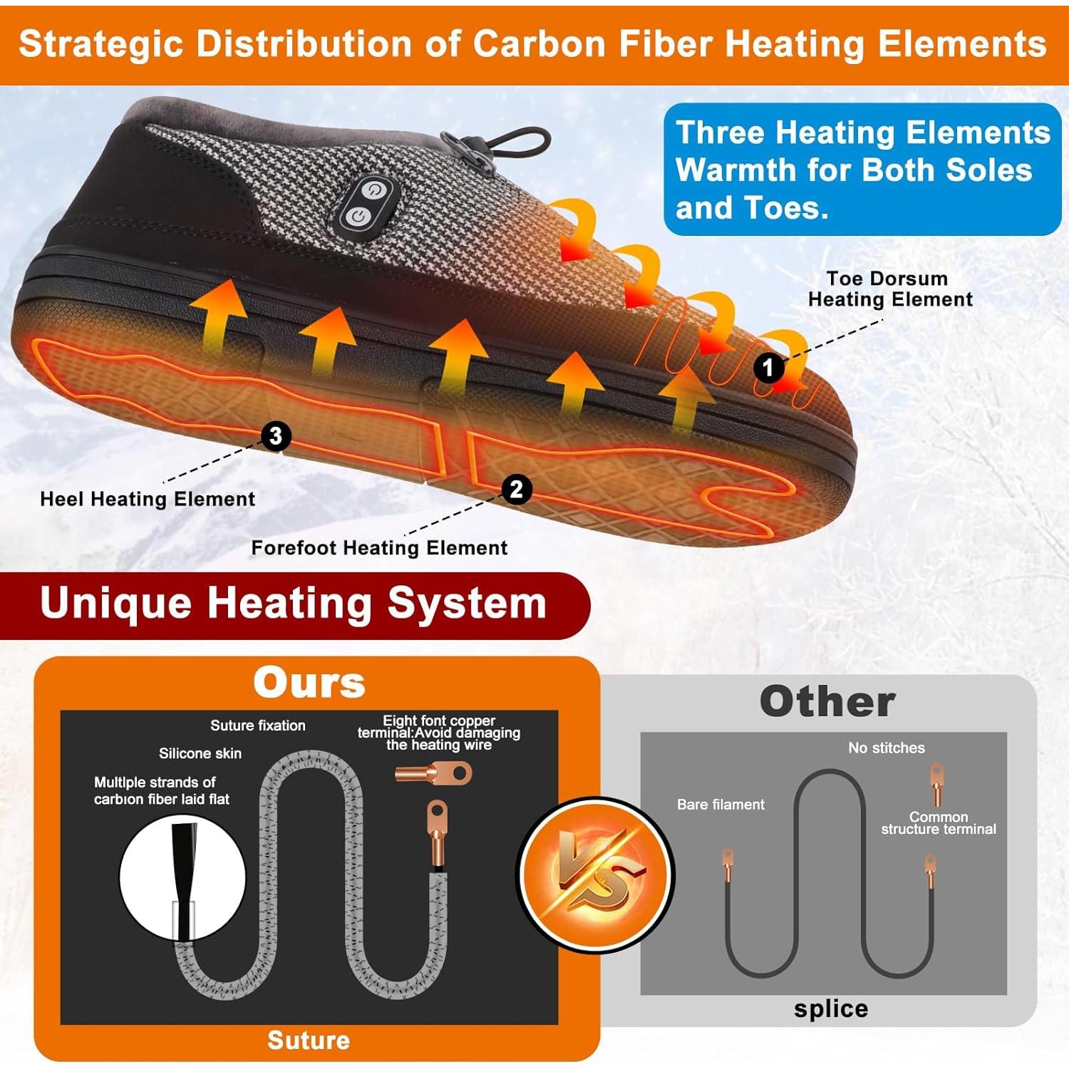 Zapatillas calefaccionadas Kamlif RTX-DR08L 5V para hombres y mujeres