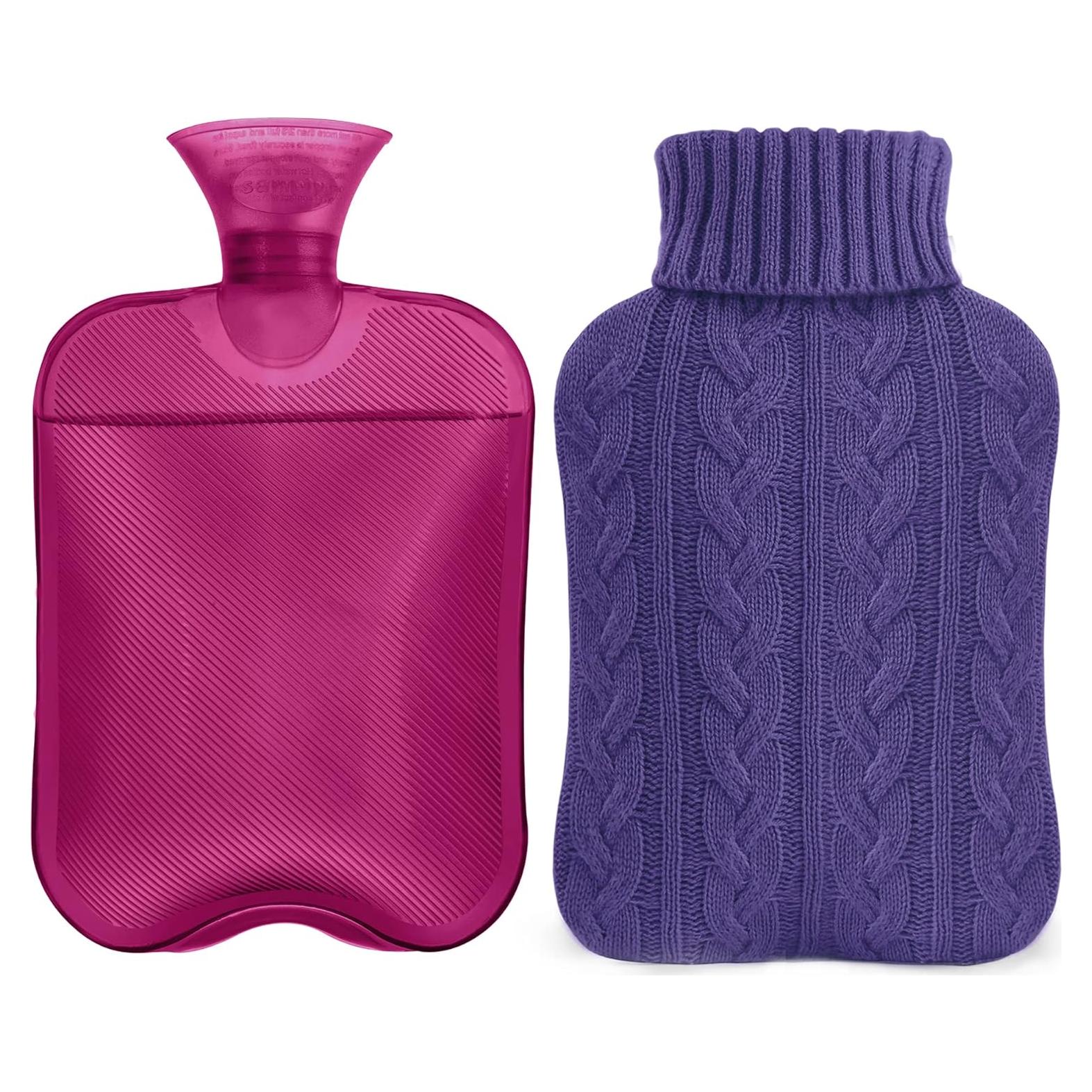 Botella de Agua Caliente Samply 2L con Funda Púrpura