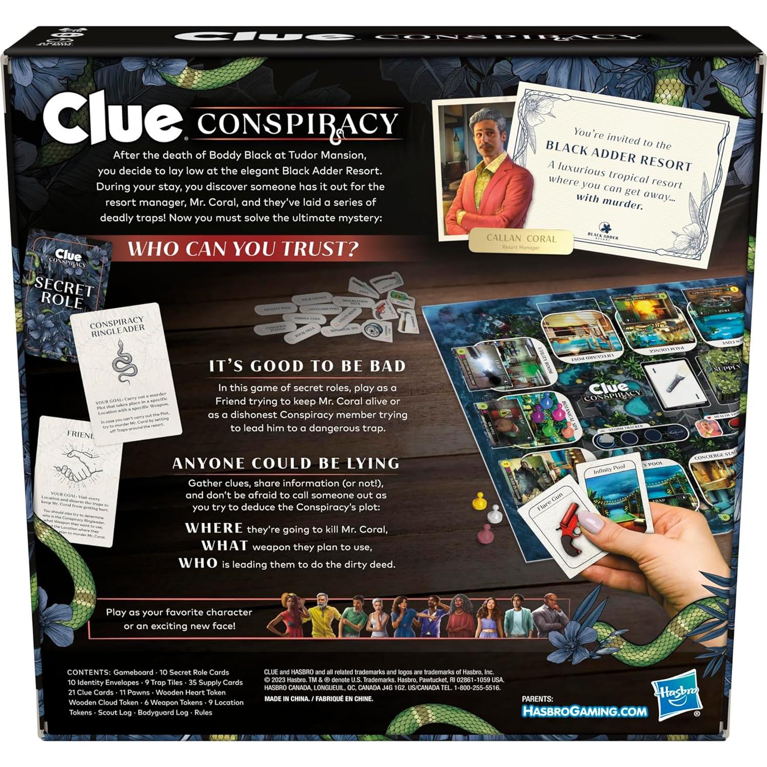 Juego de Mesa Clue Conspiracy Hasbro - Estrategia 4-10 Jugadores
