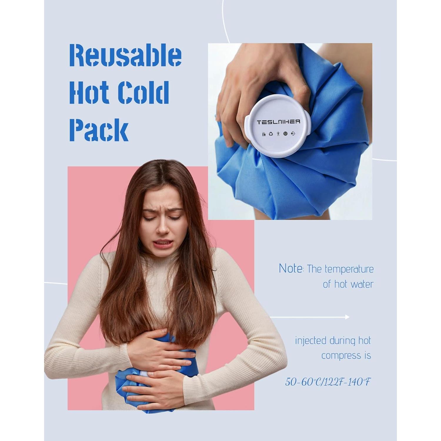 Compresa de Hielo Reutilizable Teslniher 15 cm Terapia Fría y Caliente