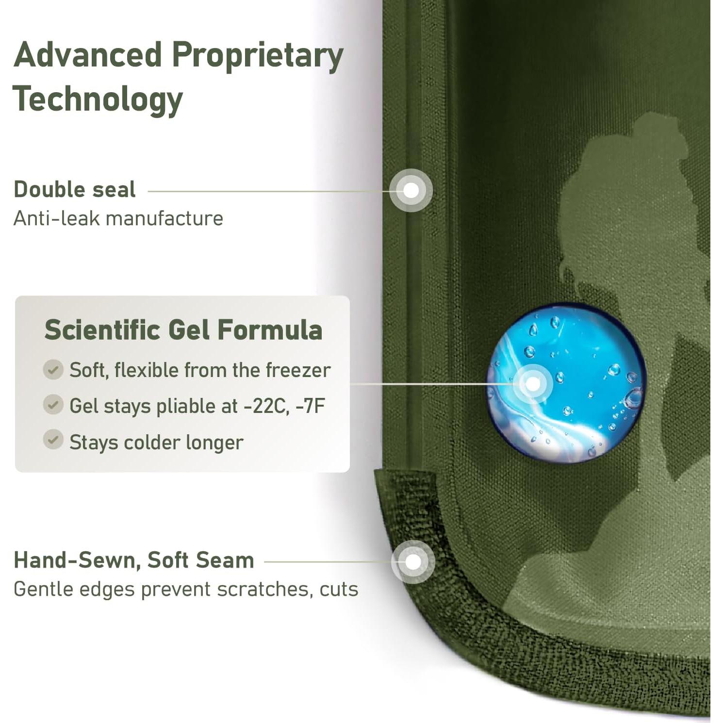 Paquete de Hielo de Gel Flexible Sherpa 30x20 cm 2P - Verde