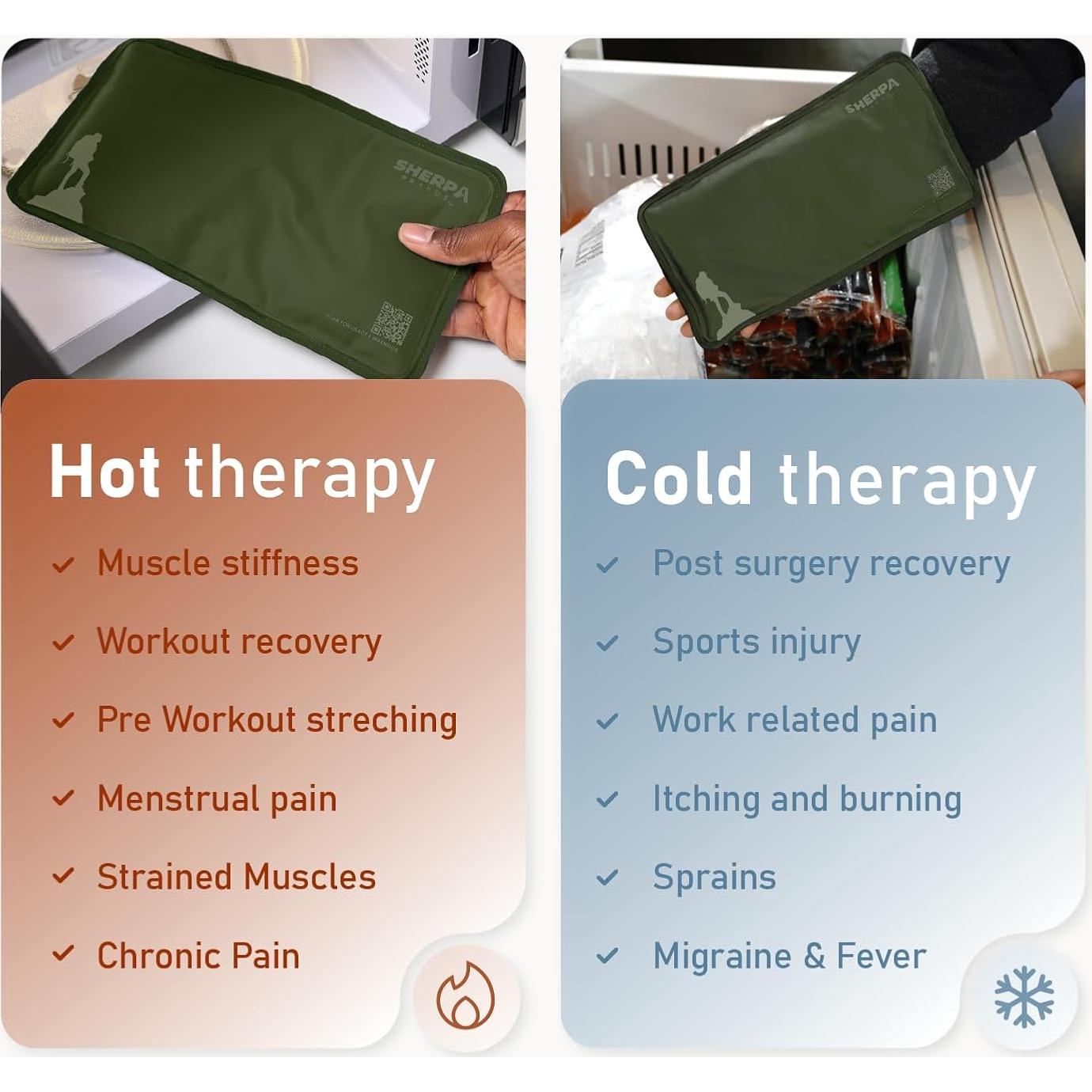 Paquete de Hielo de Gel Flexible Sherpa 30x20 cm 2P - Verde