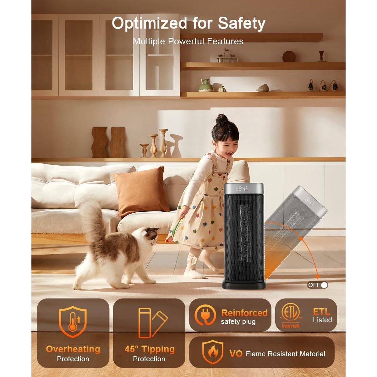 Calentador Eléctrico Sunnote JNF15-9F 1500W Oscilante 80°