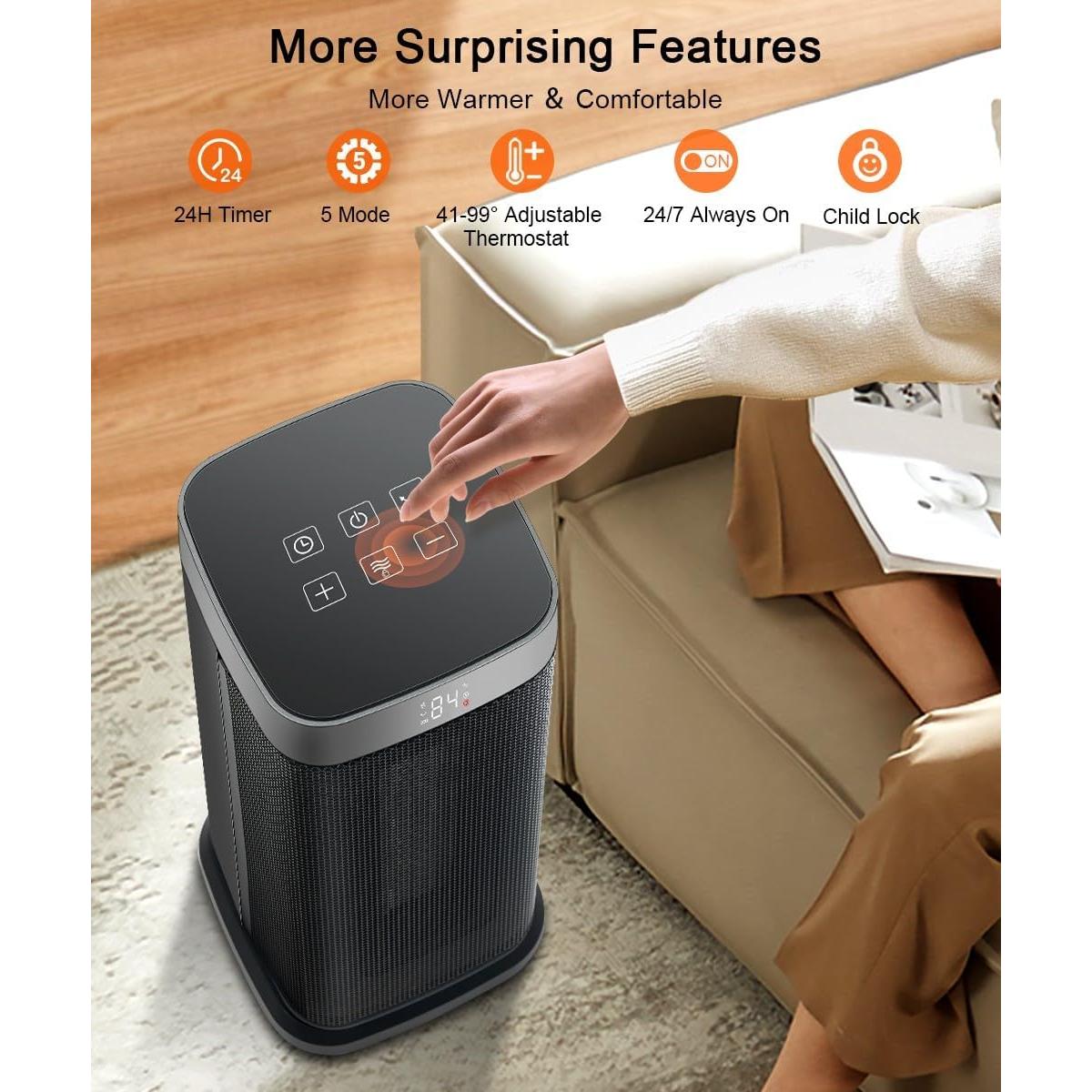 Calentador Eléctrico Sunnote JNF15-9F 1500W Oscilante 80°