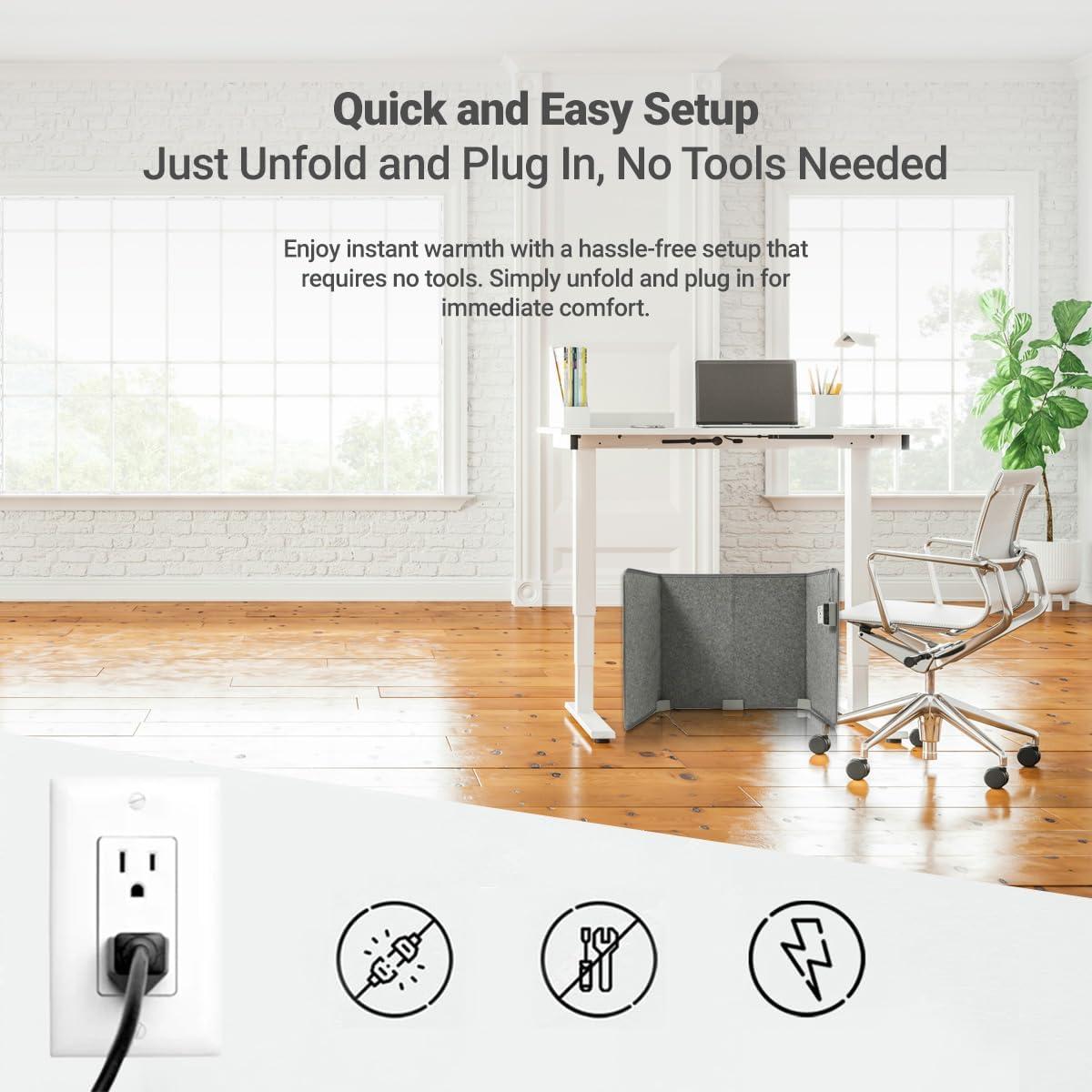 Calentador Bajo Escritorio Whisper Heat DSK1300 - Silencioso y Eficiente