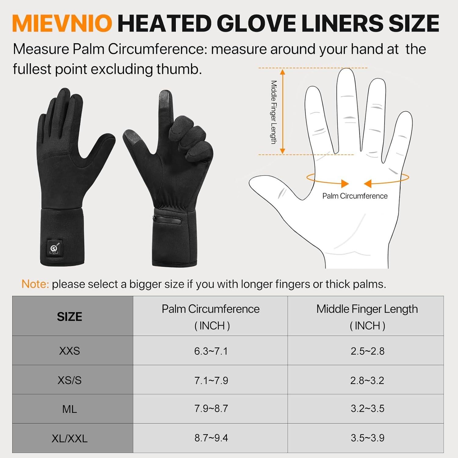 Guantes Calentados Recargables MIEVNIO S13 Unisex Negro