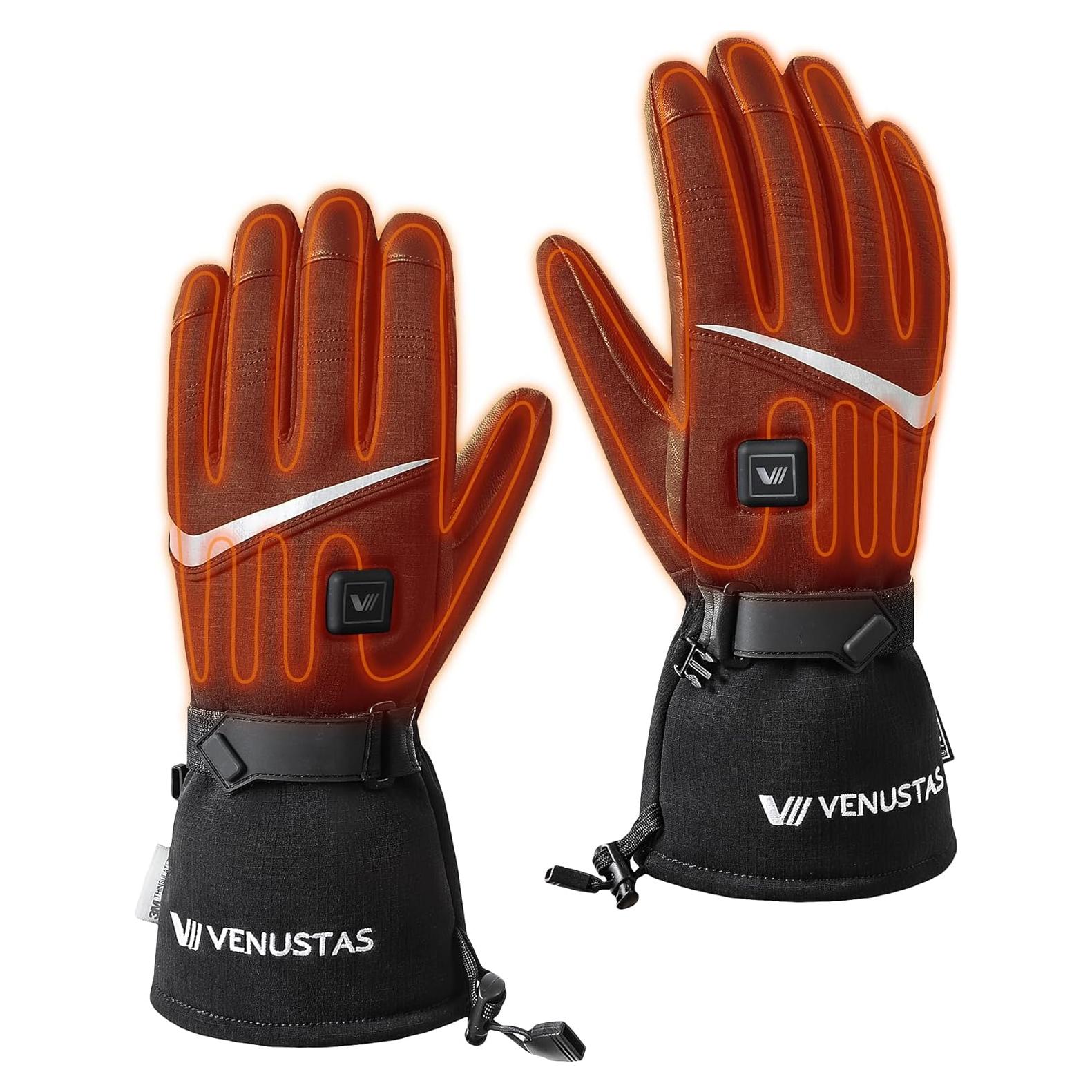 Guantes Calentados Venustas Unisex Negros para Invierno