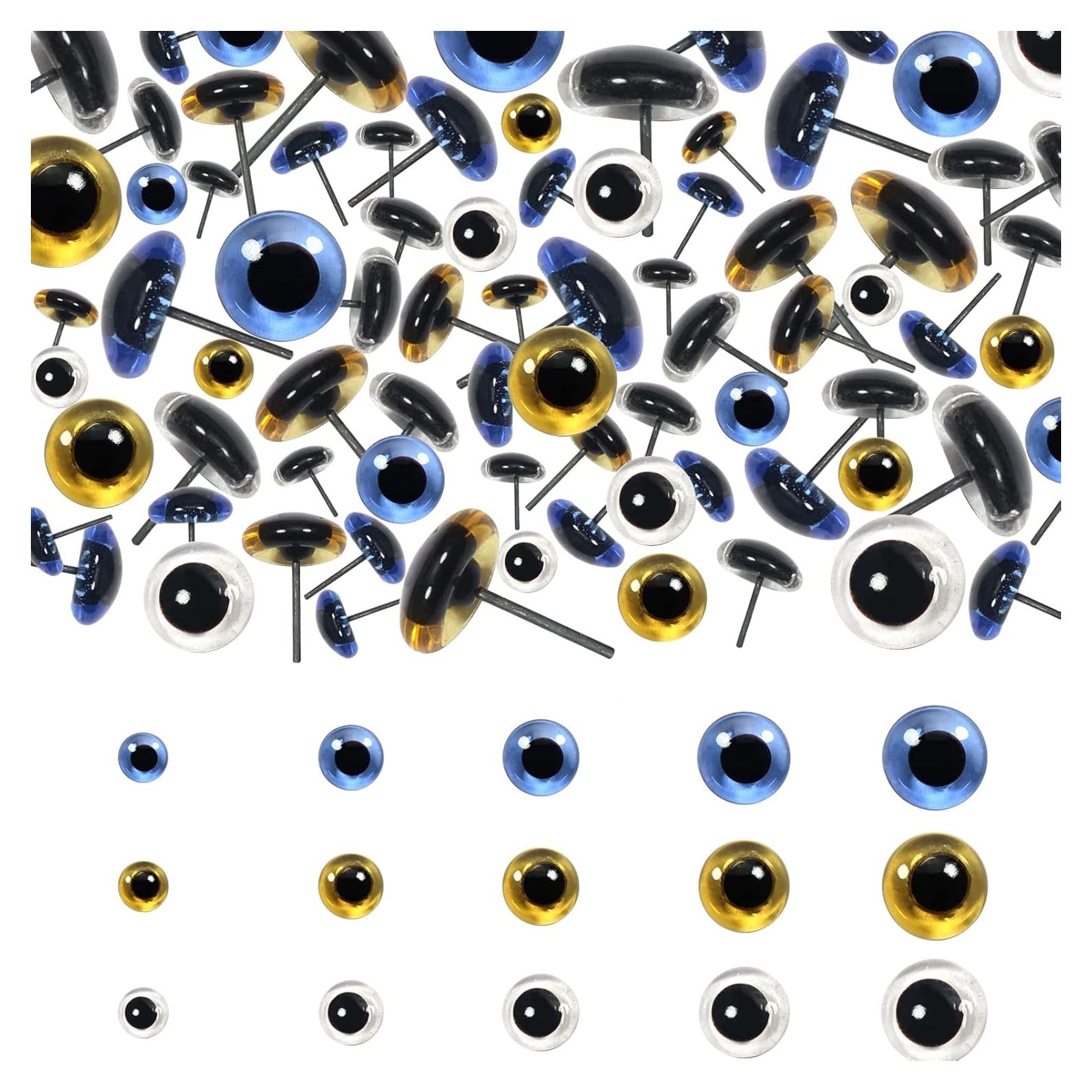 Kit 150 Ojos de Vidrio TOAOB 6-12mm 3 Colores Manualidades