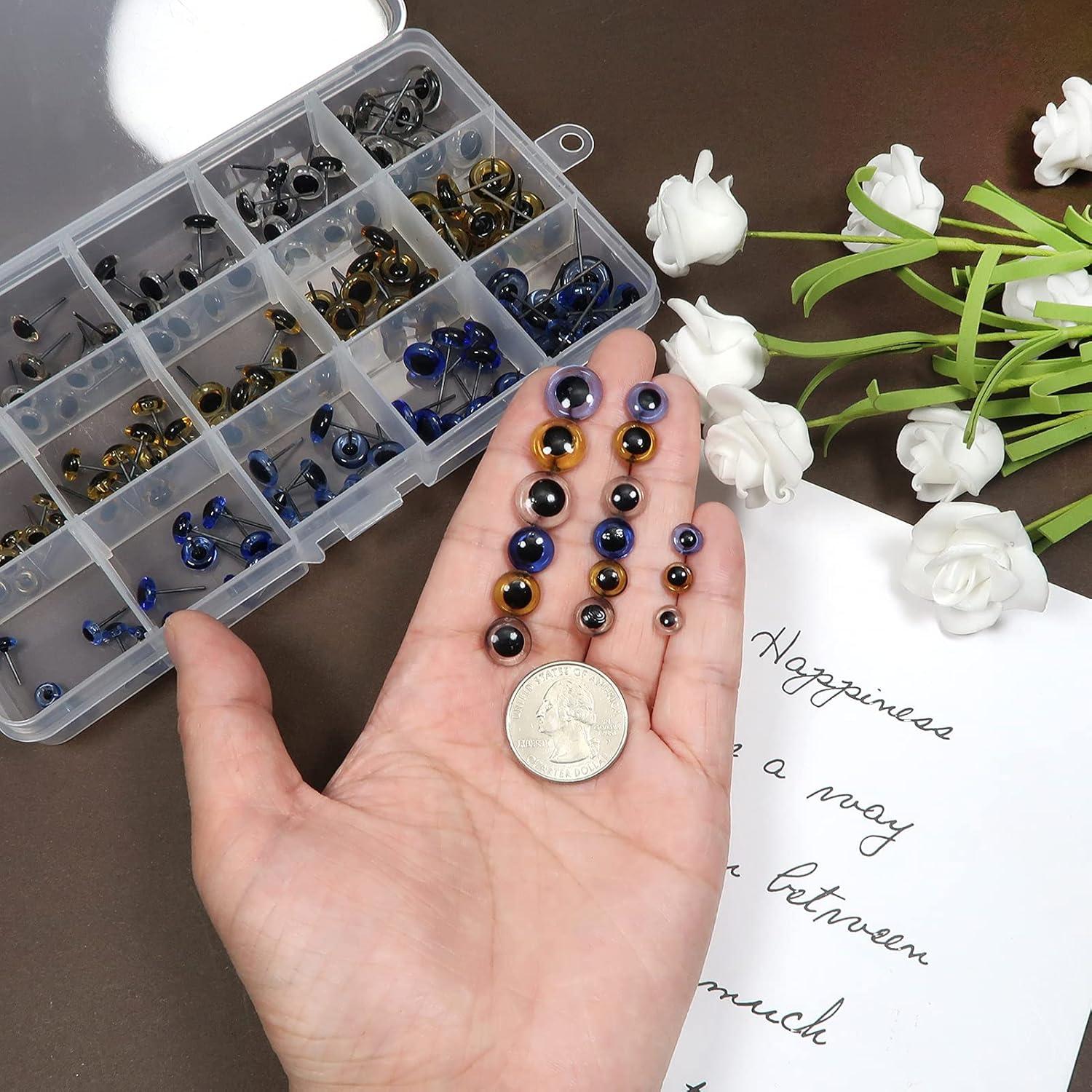 Kit 150 Ojos de Vidrio TOAOB 6-12mm 3 Colores Manualidades