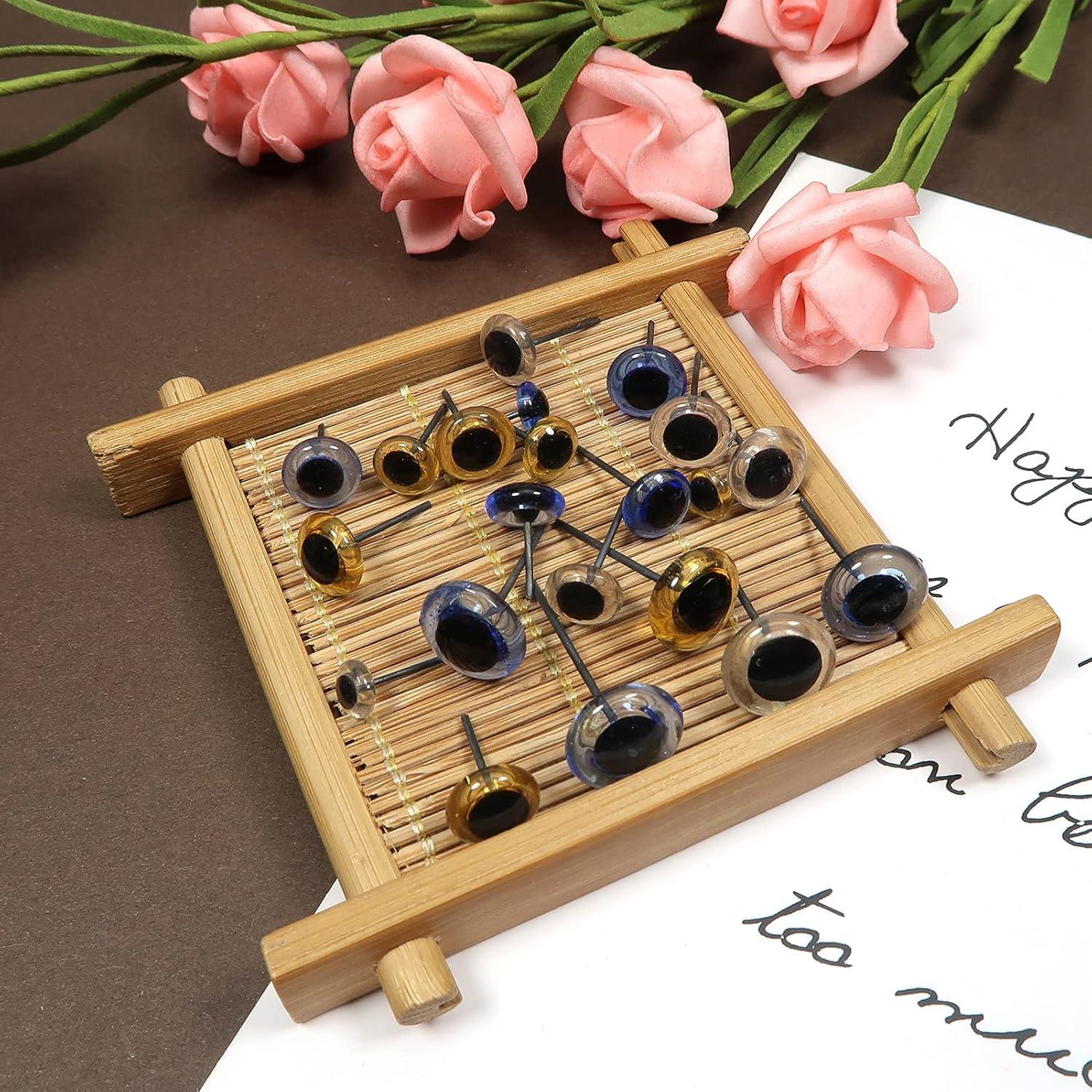 Kit 150 Ojos de Vidrio TOAOB 6-12mm 3 Colores Manualidades