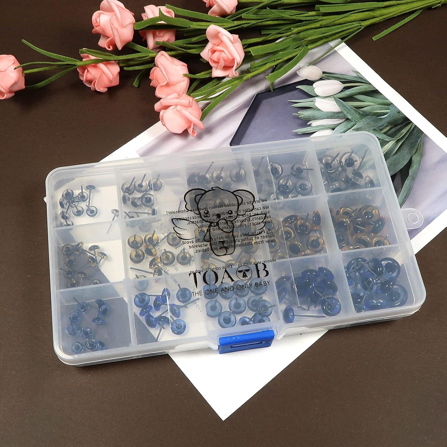 Kit 150 Ojos de Vidrio TOAOB 6-12mm 3 Colores Manualidades