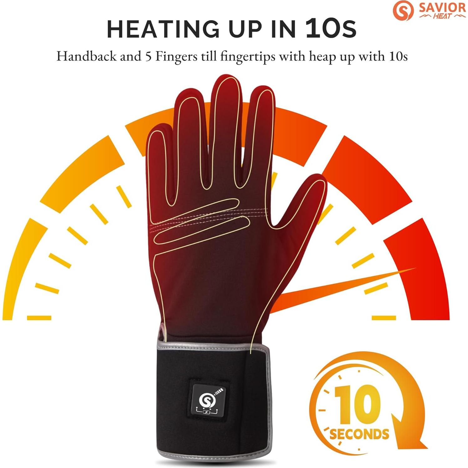 Guantes Calentados SAVIOR HEAT para Hombre 8H Calidez