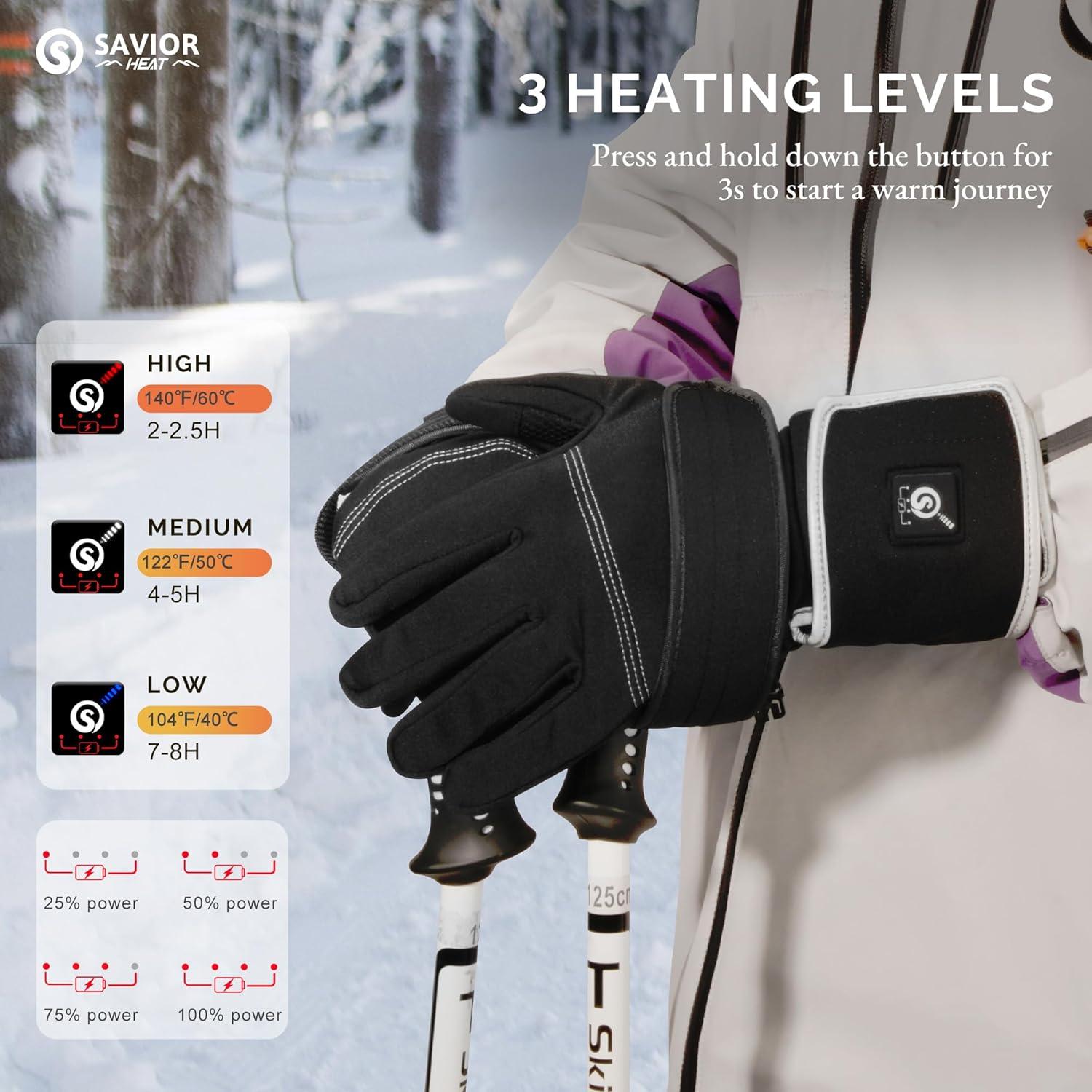 Guantes Calentados SAVIOR HEAT para Hombre 8H Calidez