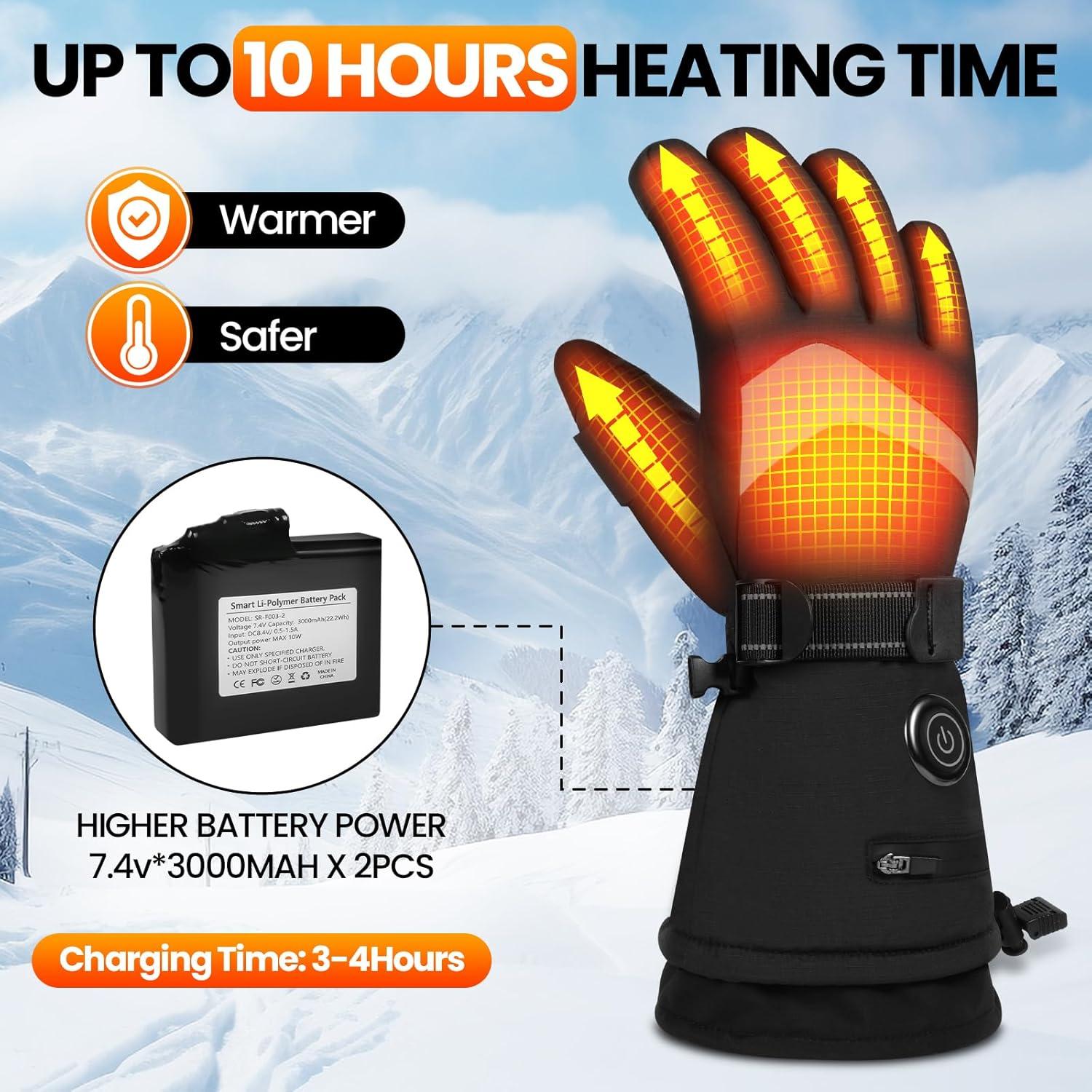 Guantes Calentados Aotomee N3KB-M Recargables 3000mAh