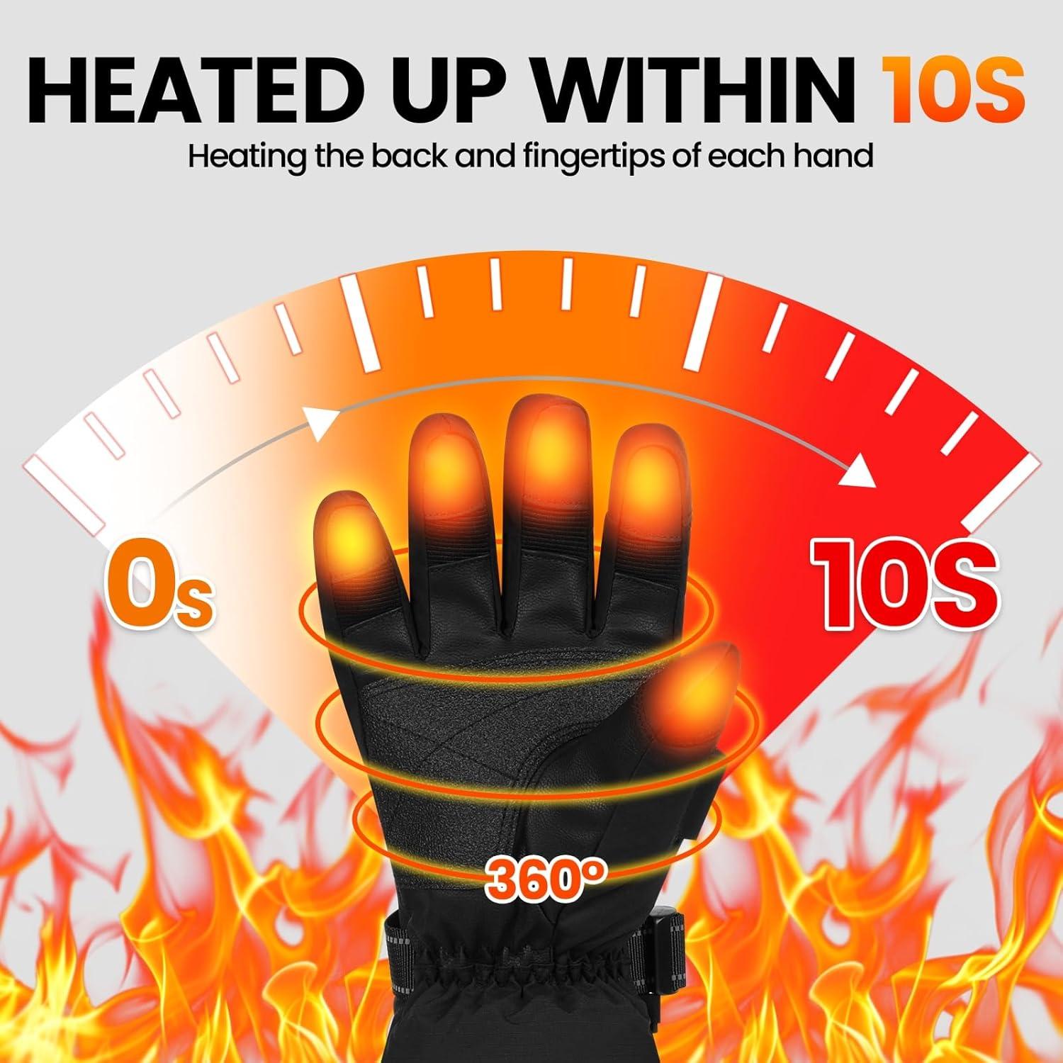 Guantes Calentados Aotomee N3KB-M Recargables 3000mAh