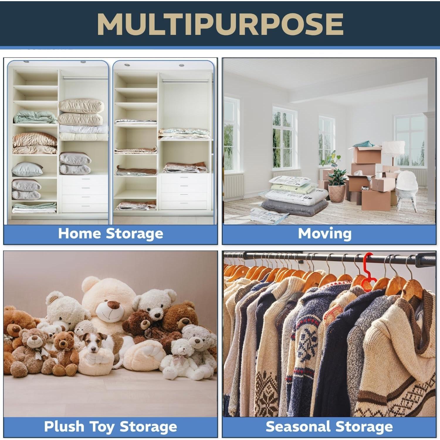 Paquete 8 Bolsas Almacenamiento al Vacío XXL Jumbo - Collective Comforts