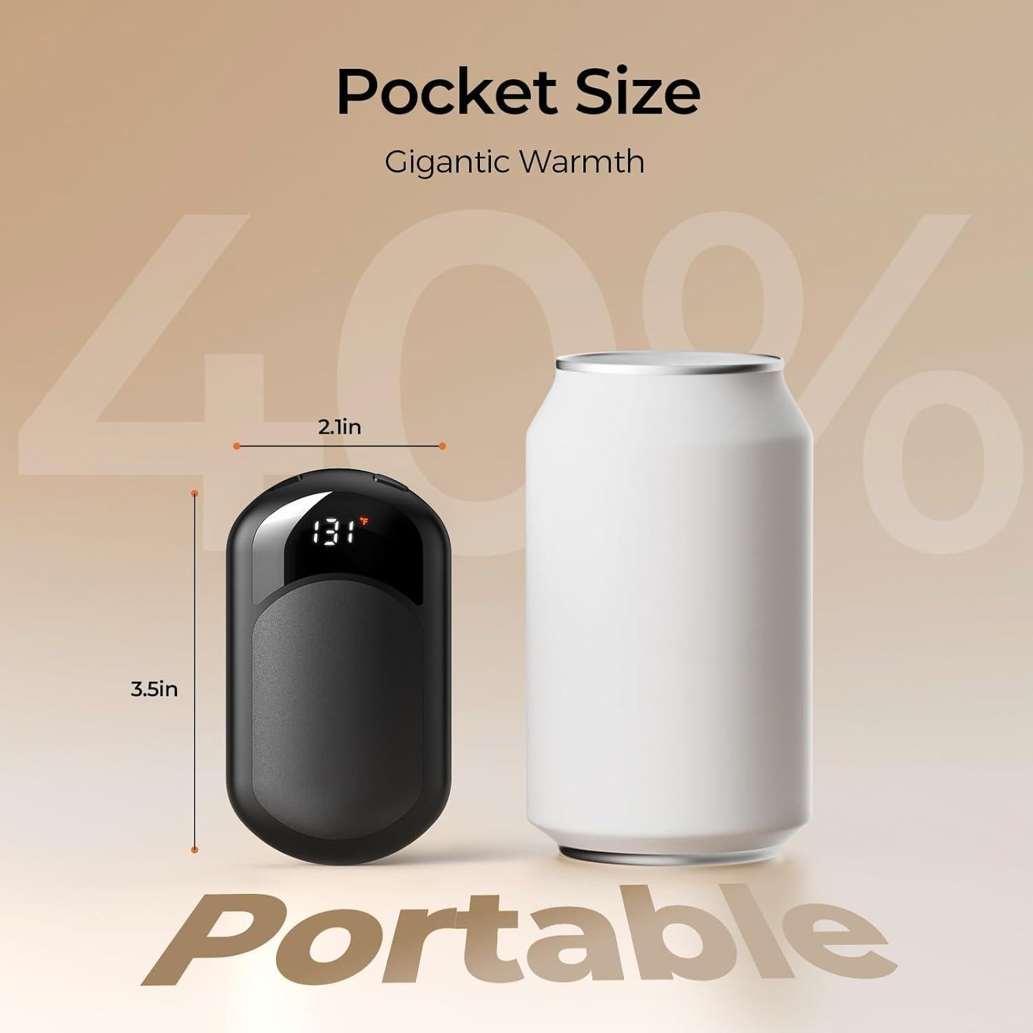 Calentadores de Manos Recargables Hotdot HW-06, 2 Piezas, 40-55°C