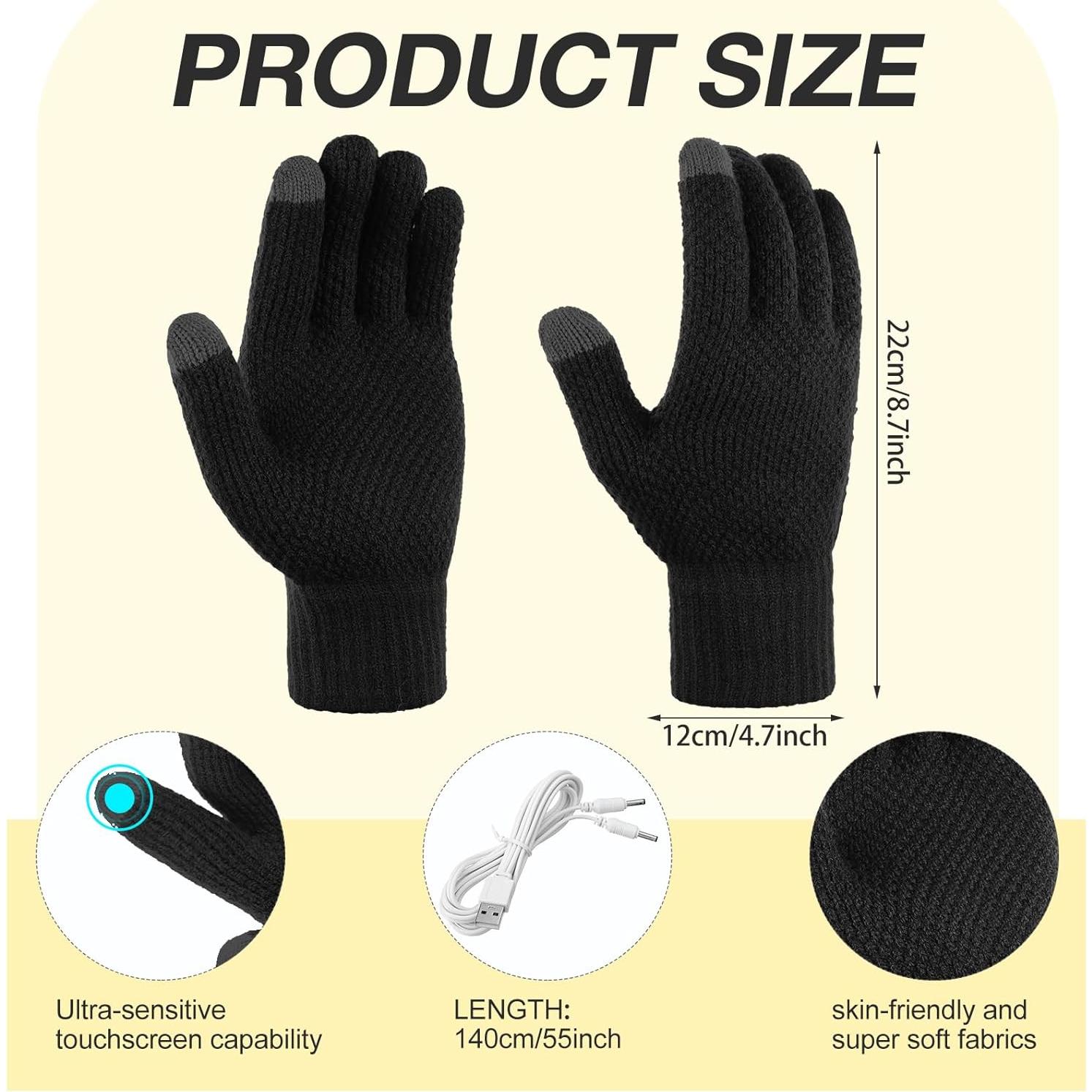 Guantes Térmicos USB Bencailor 2 Pares Lavables Táctiles