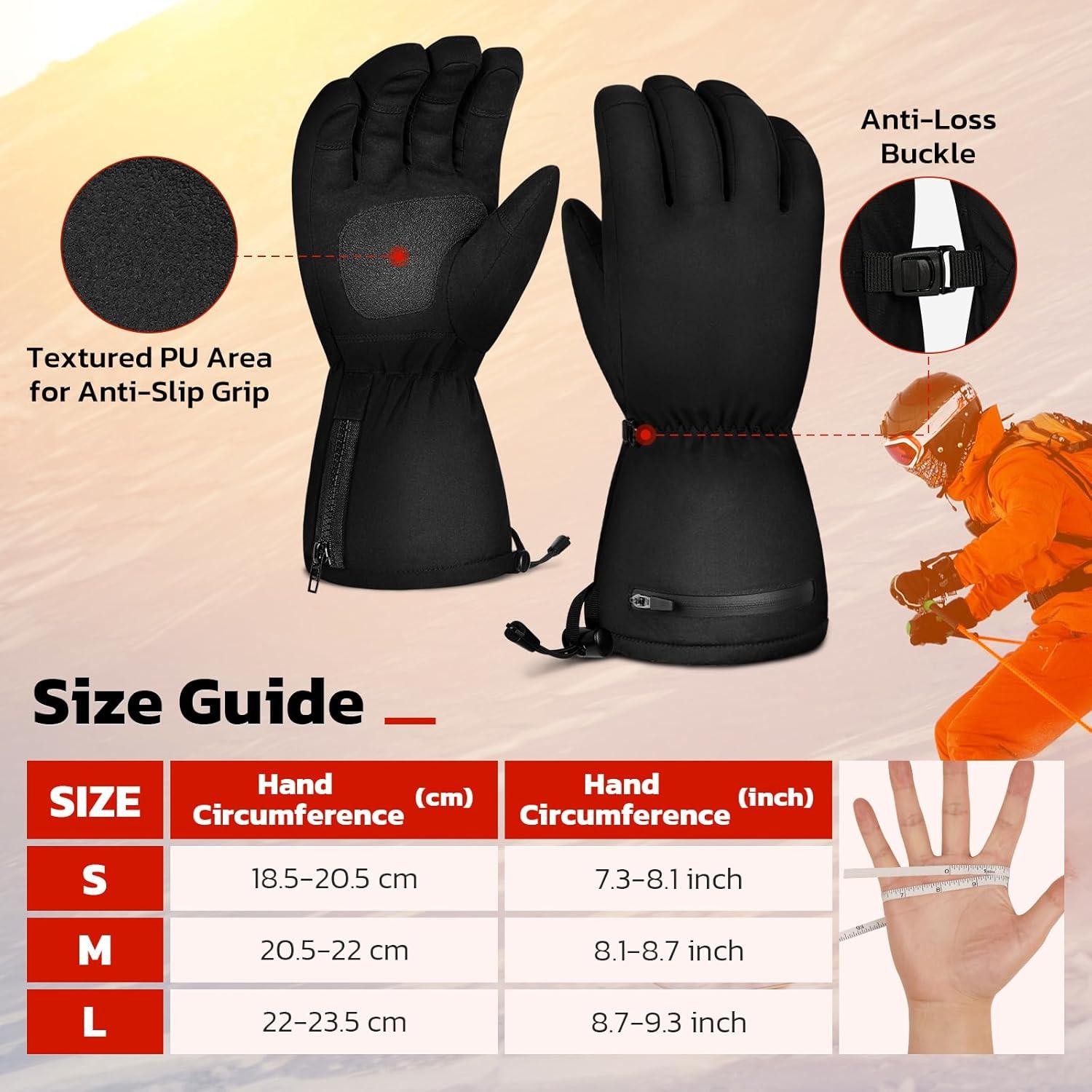 Guantes Calentados HOZMOZ Recargables Impermeables 3000mAh
