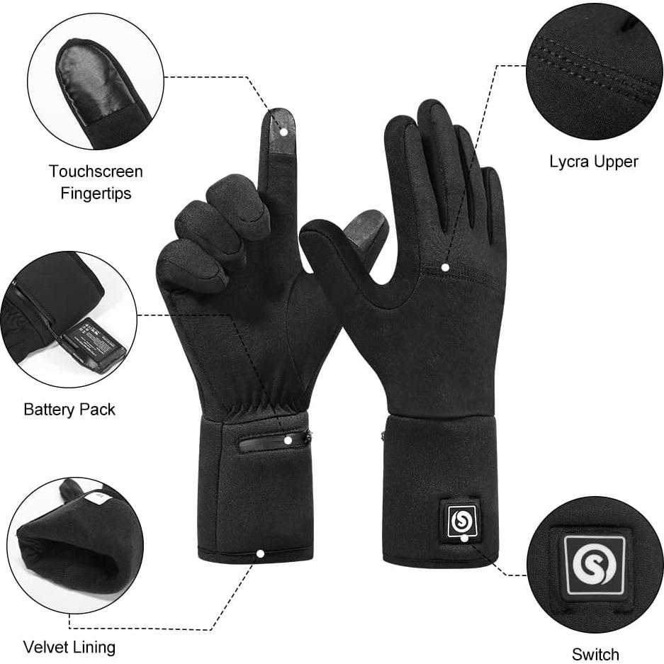 Guantes calefaccionados DAY WOLF 7.4V unisex negros