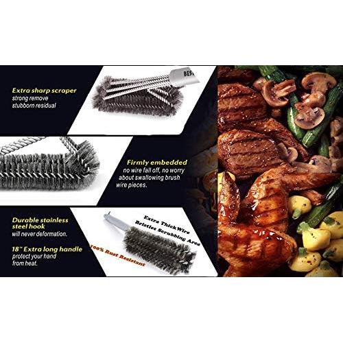 Cepillo de Parrilla BBQ Mejor Acero Inoxidable 45,72 cm