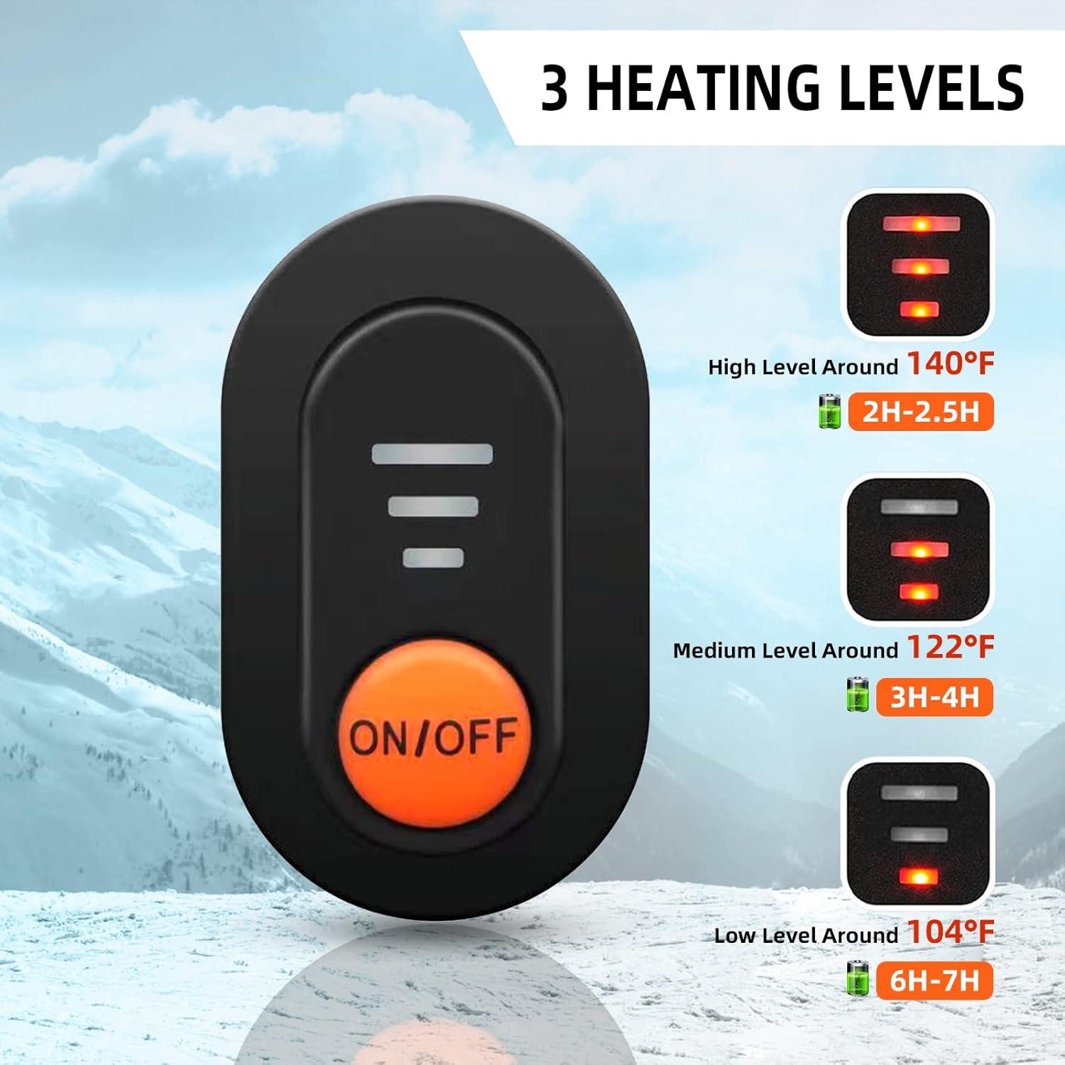 Guantes Calentados Luckcolor para Esquí Unisex - Negro/Naranja