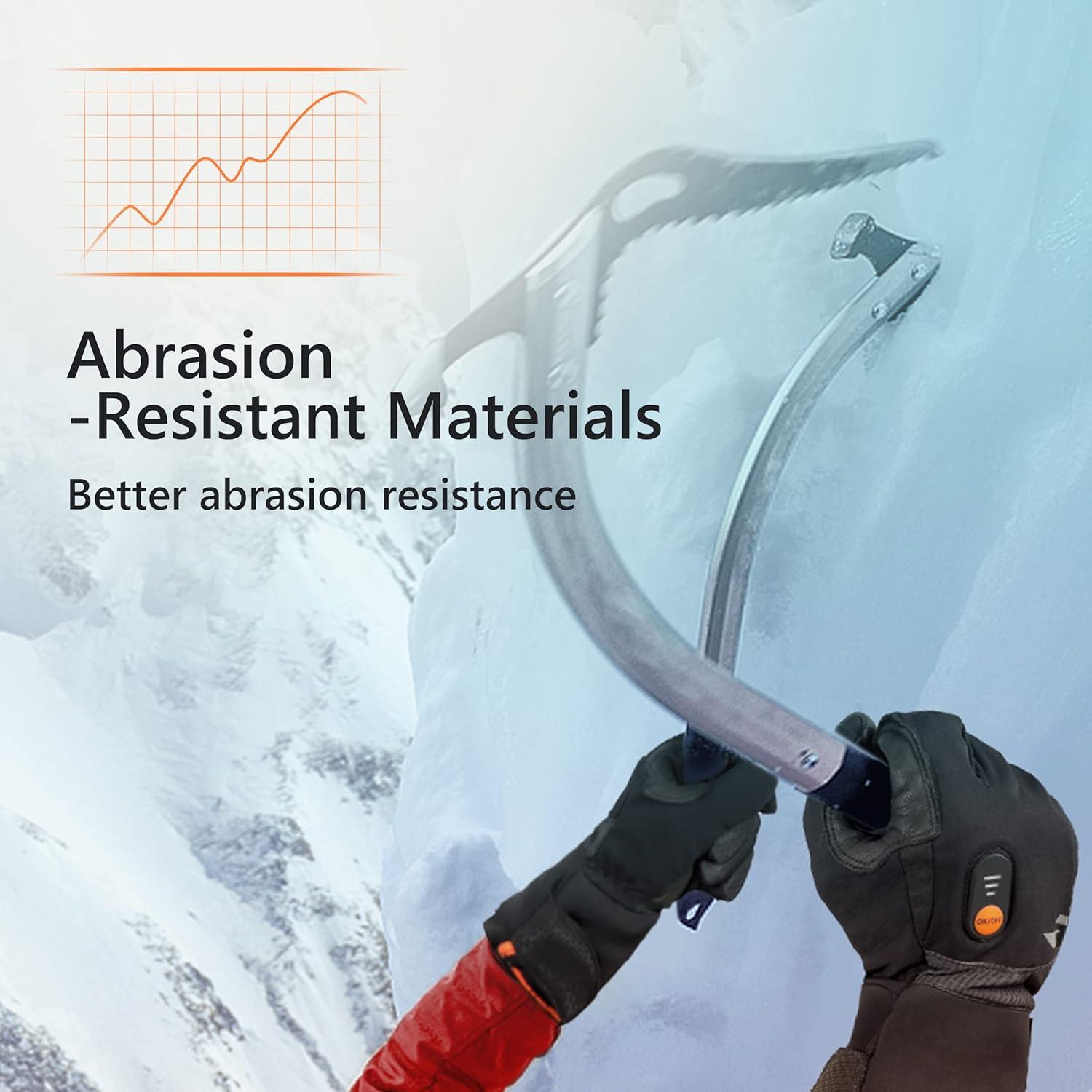 Guantes Calentados Luckcolor para Esquí Unisex - Negro/Naranja