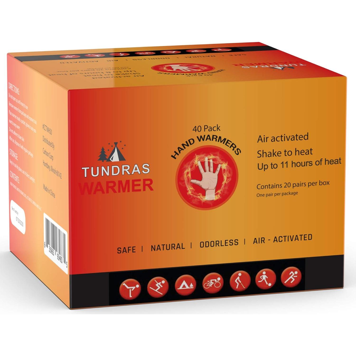 Calentadores de Manos LENTRA - 40 Unidades, 11 Horas de Calor