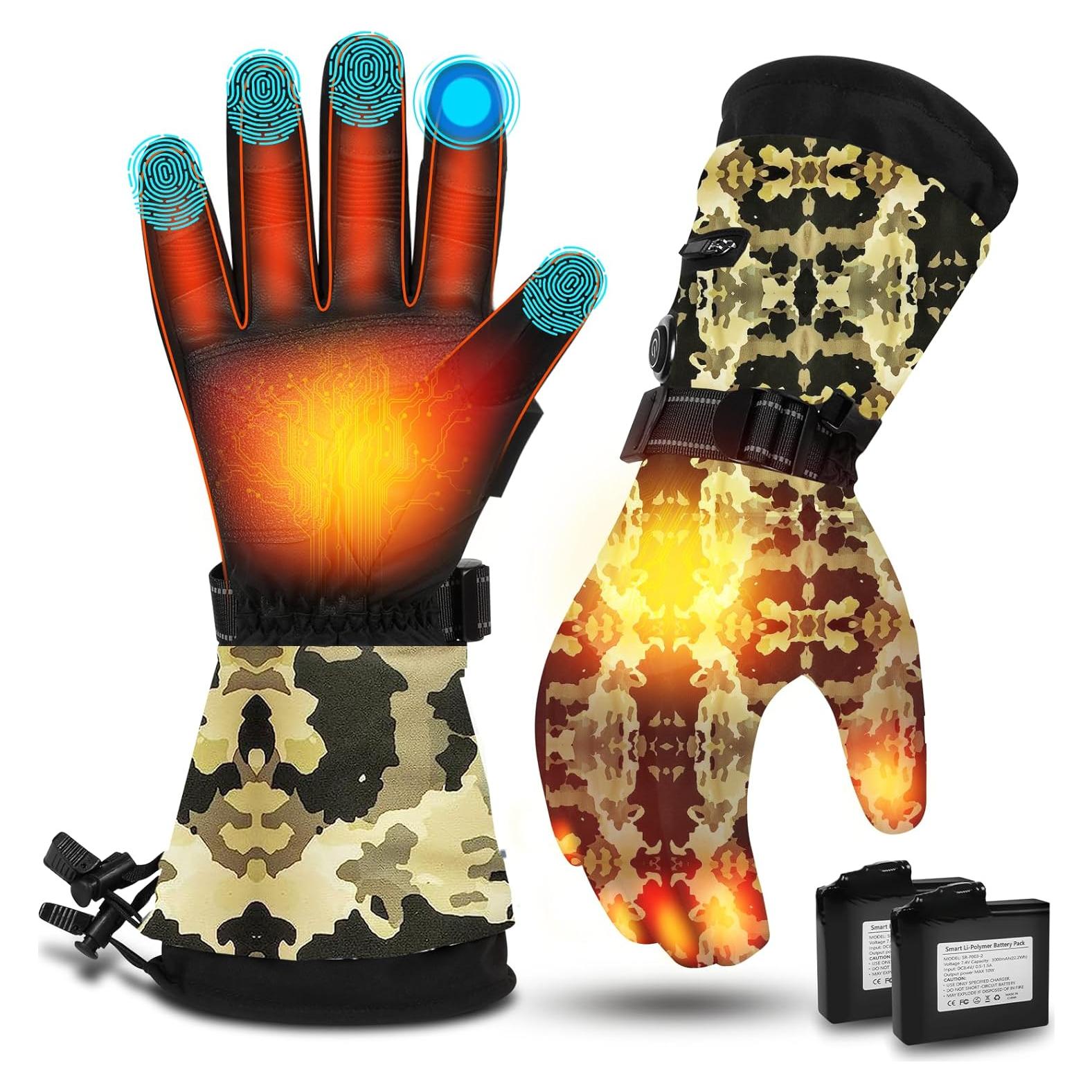 Guantes Calentados MADETEC Unisex 7.4V Impermeables Camo