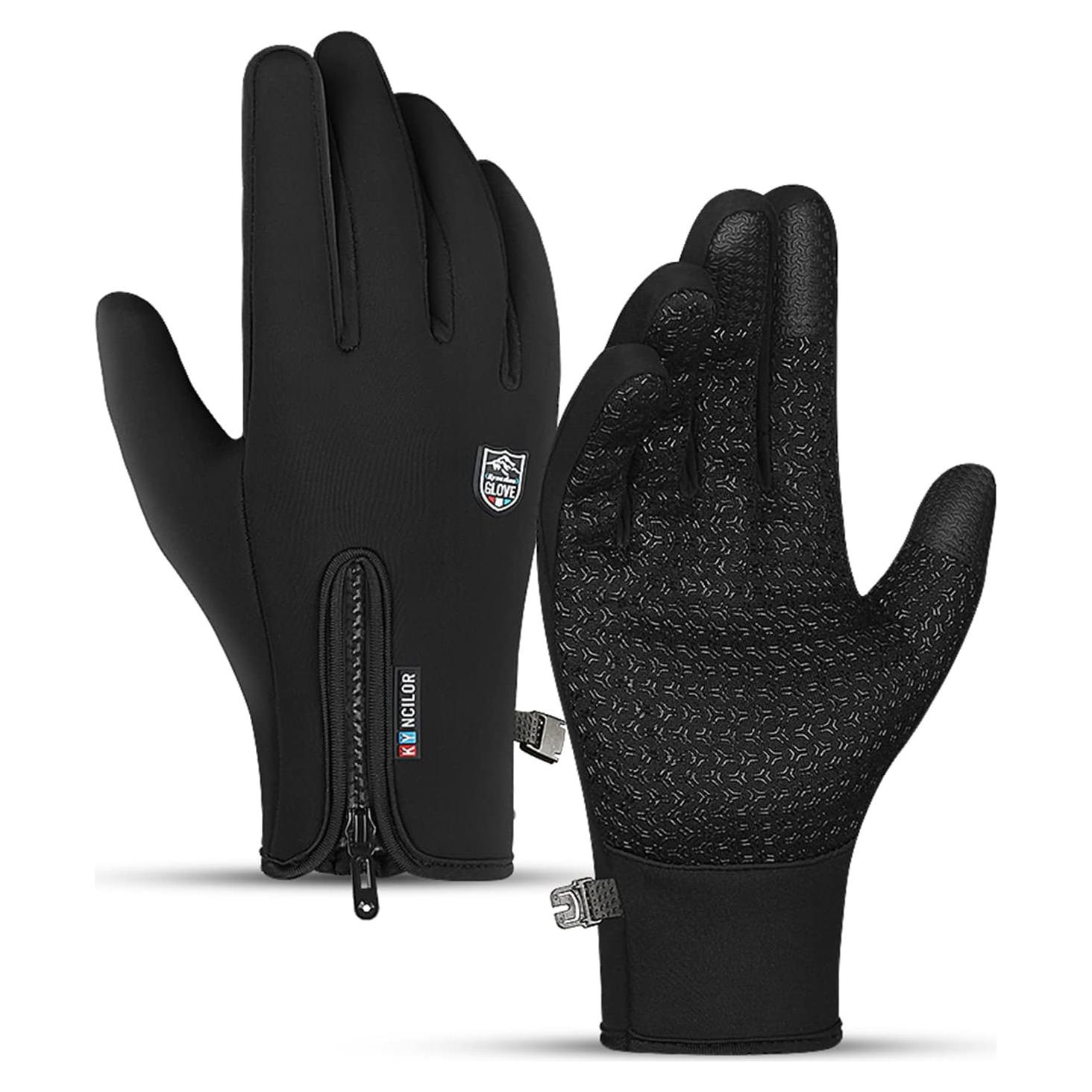 Guantes Térmicos Impermeables TEMEI Unisex Táctiles Negros