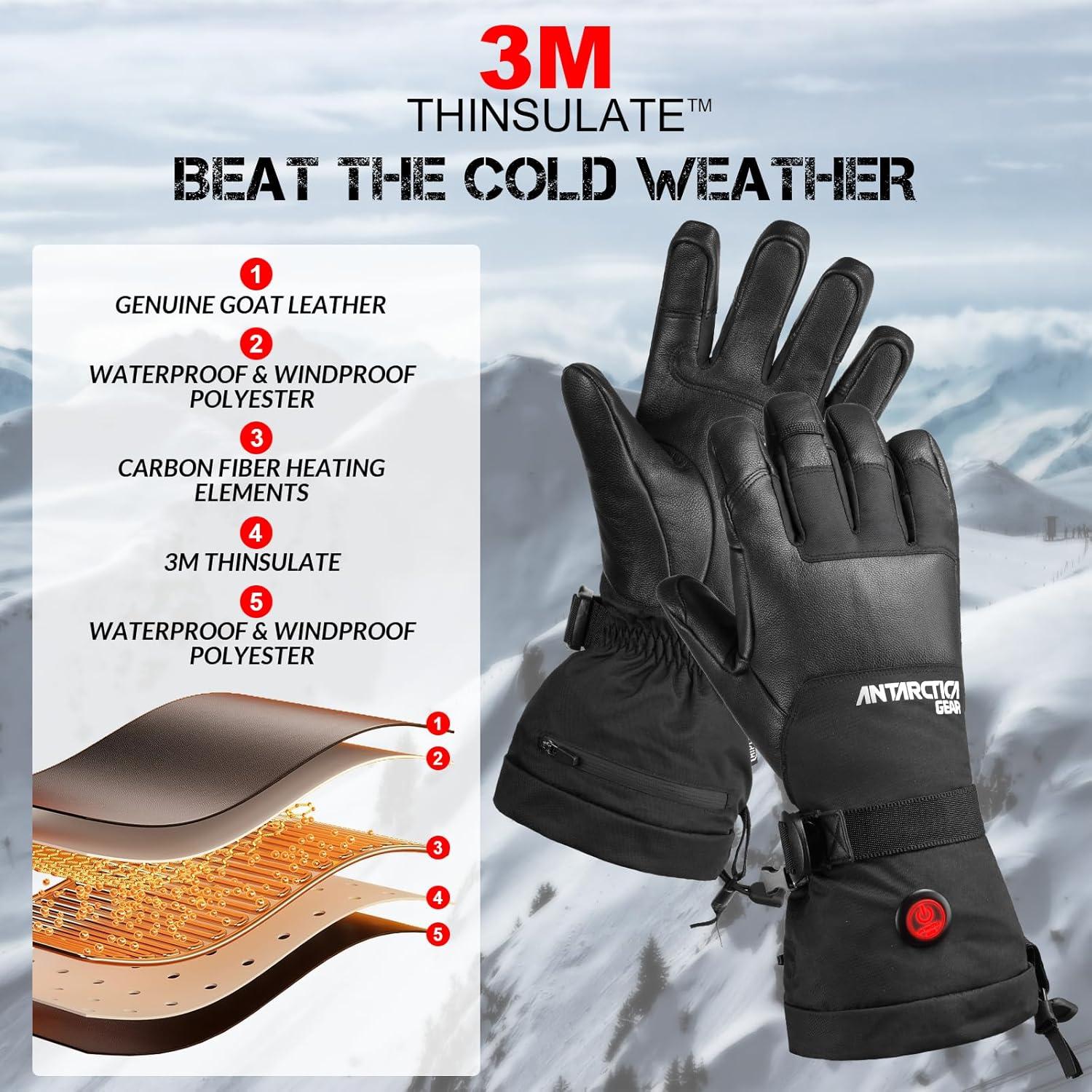 Guantes Calentados Antarctica Gear Unisex 3200mAh Impermeables