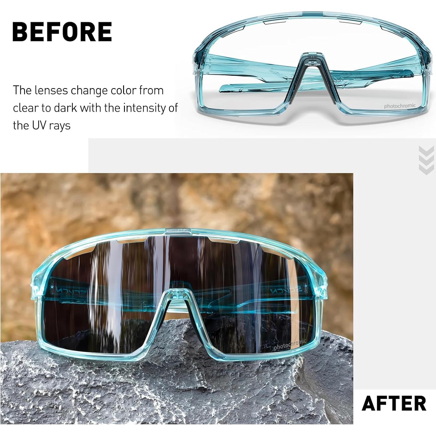 Gafas de Ciclismo SCVCN Fotoquímicas UV400 Ajustables