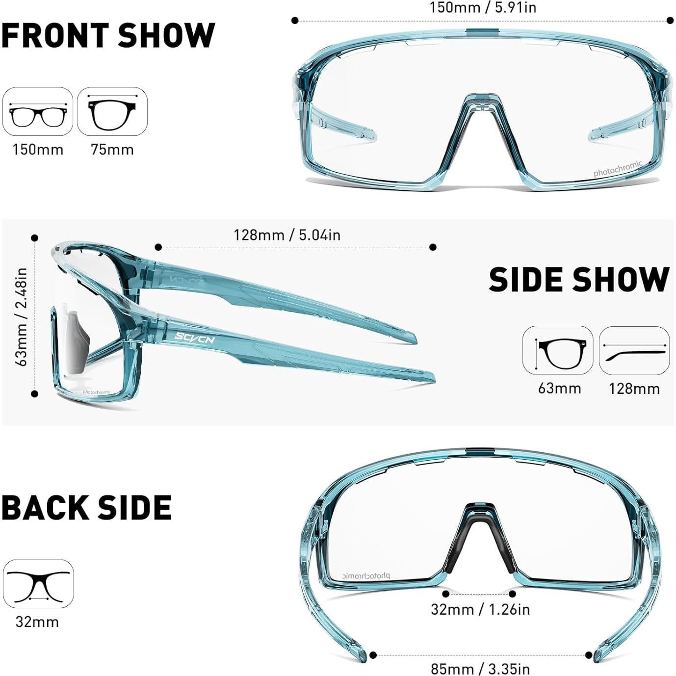Gafas de Ciclismo SCVCN Fotoquímicas UV400 Ajustables