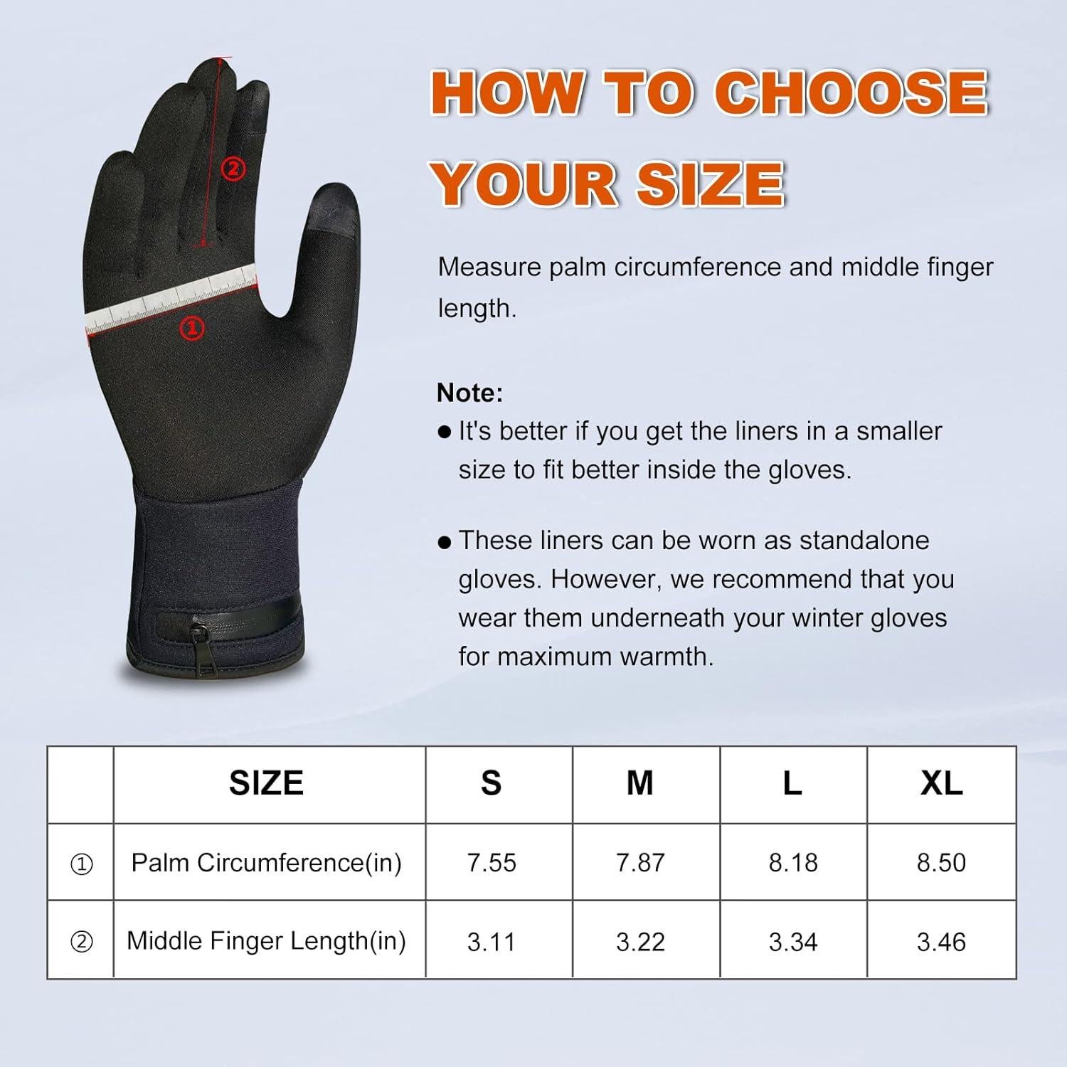 Forros de Guantes Calentados V.Step Unisex Recargables