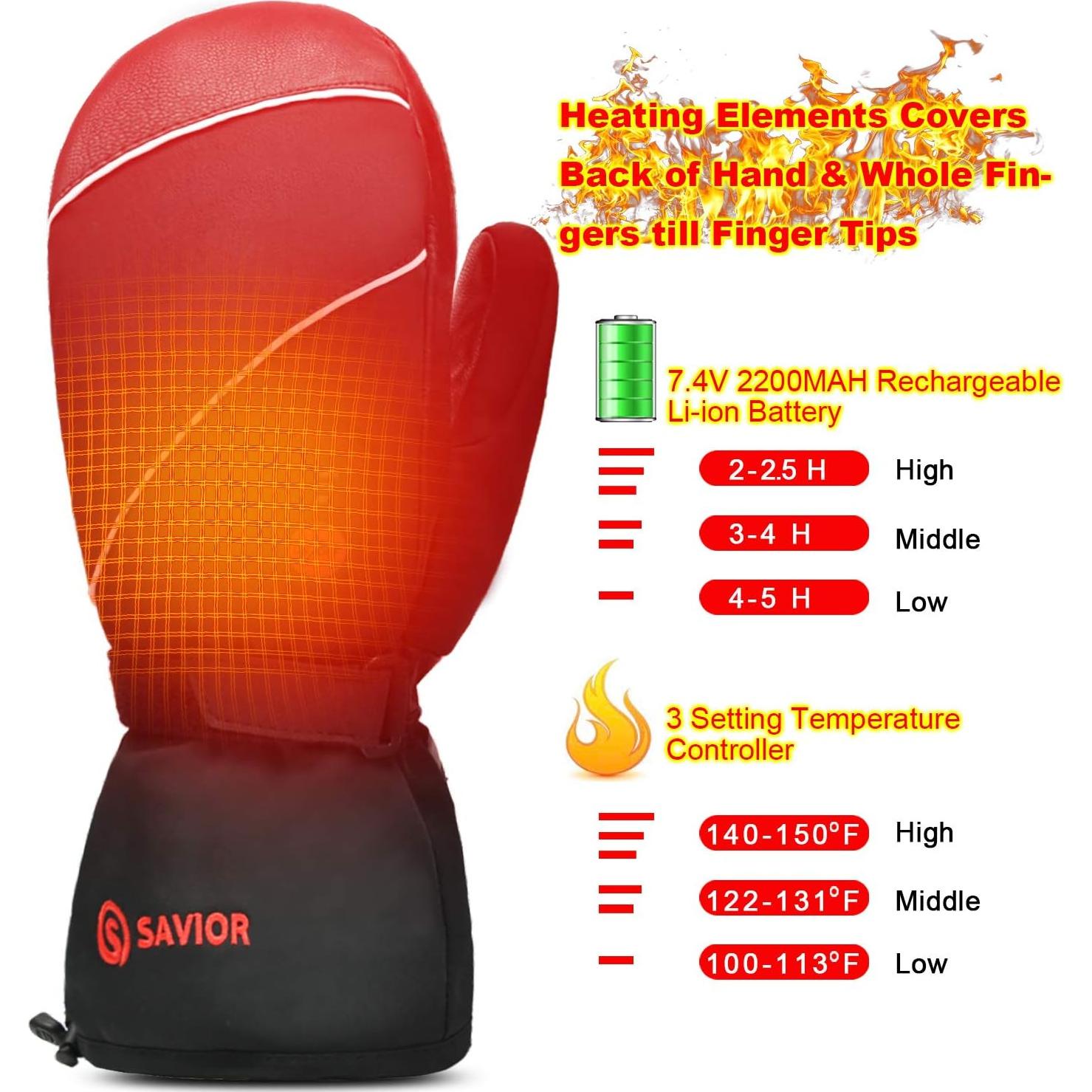 Guantes Eléctricos Recargables Savior Heat 3XL Negro