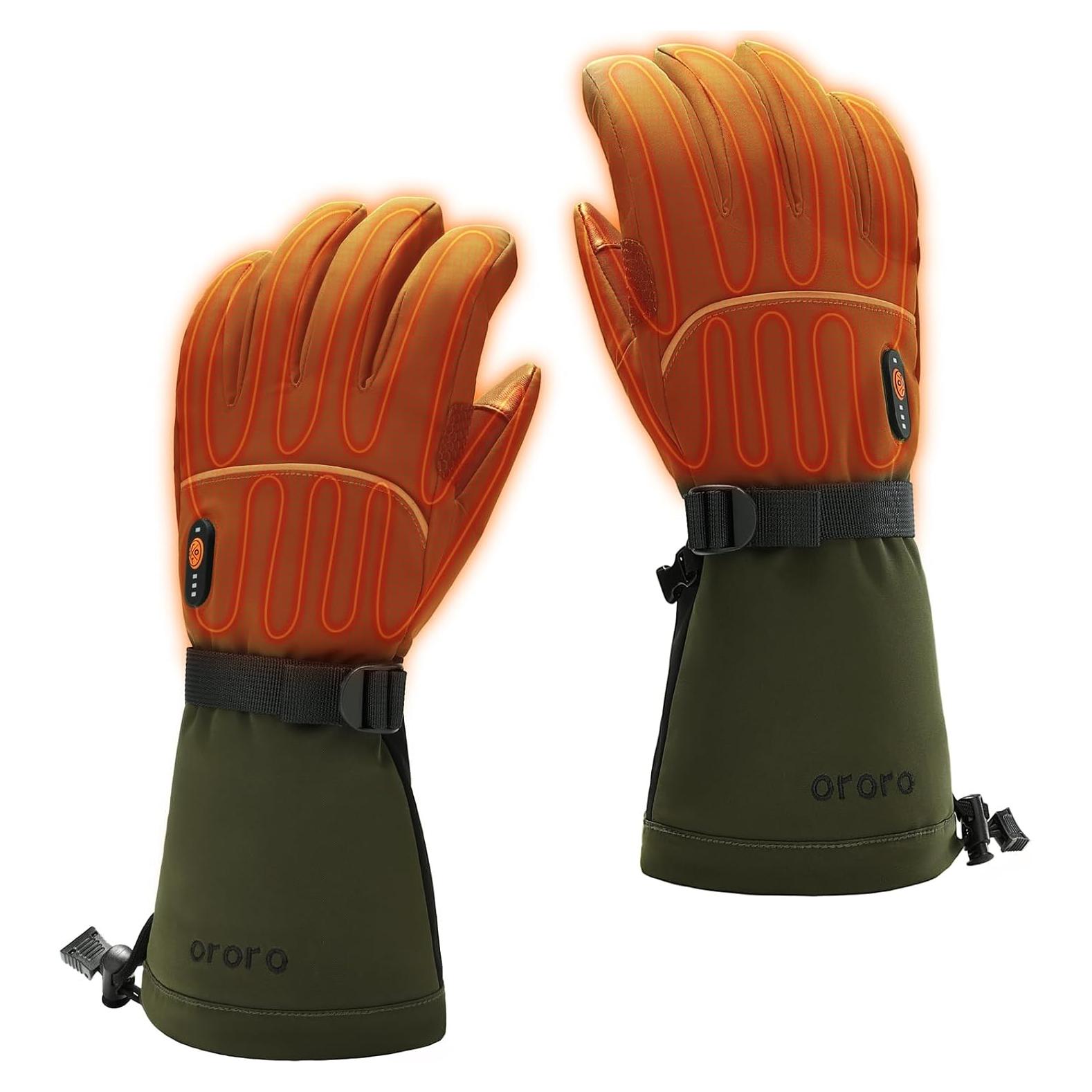 Guantes Calentados ORORO Unisex Recargables Verde Mediano