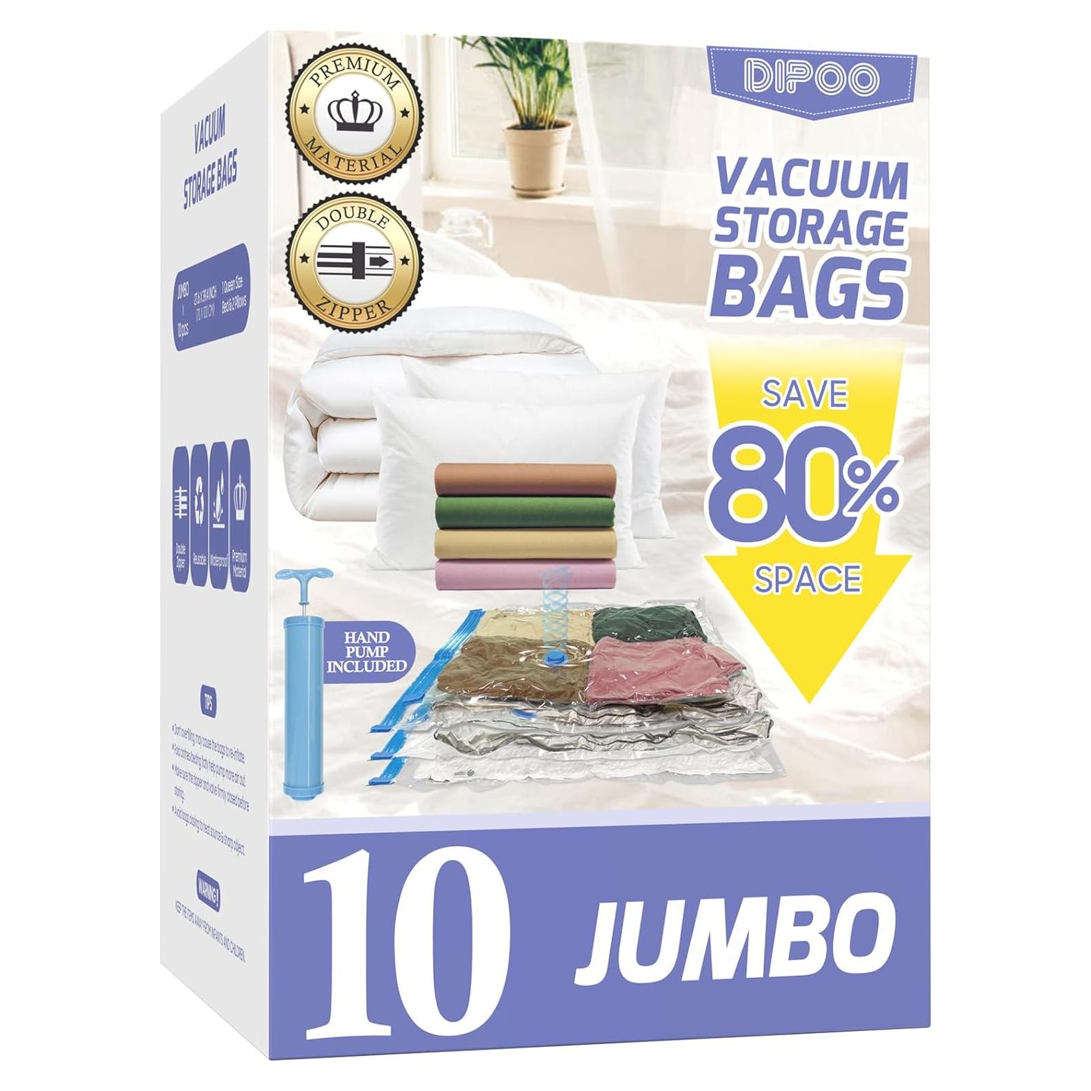 Bolsas de Almacenamiento al Vacío Jumbo Dipoo 10 Pzas