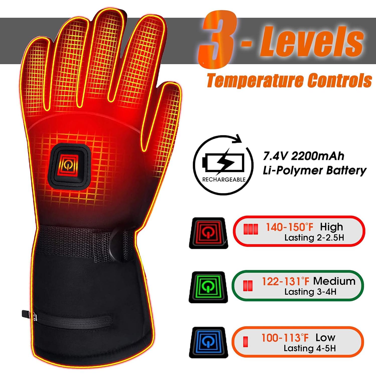 Guantes Calentados SVPRO SV-7.4, Táctiles, Impermeables, Unisex