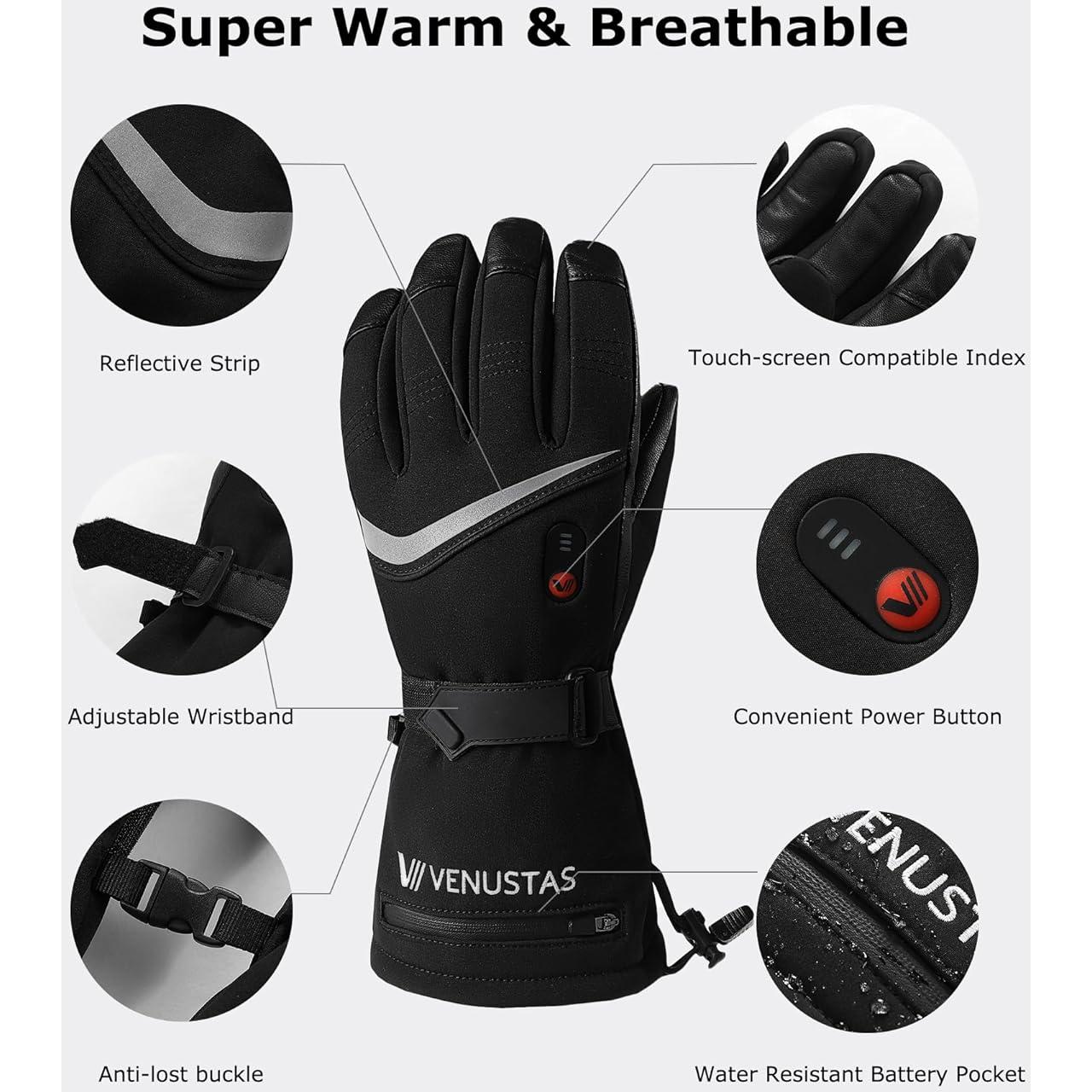 Guantes Calentados Recargables Venustas Unisex Talla Grande