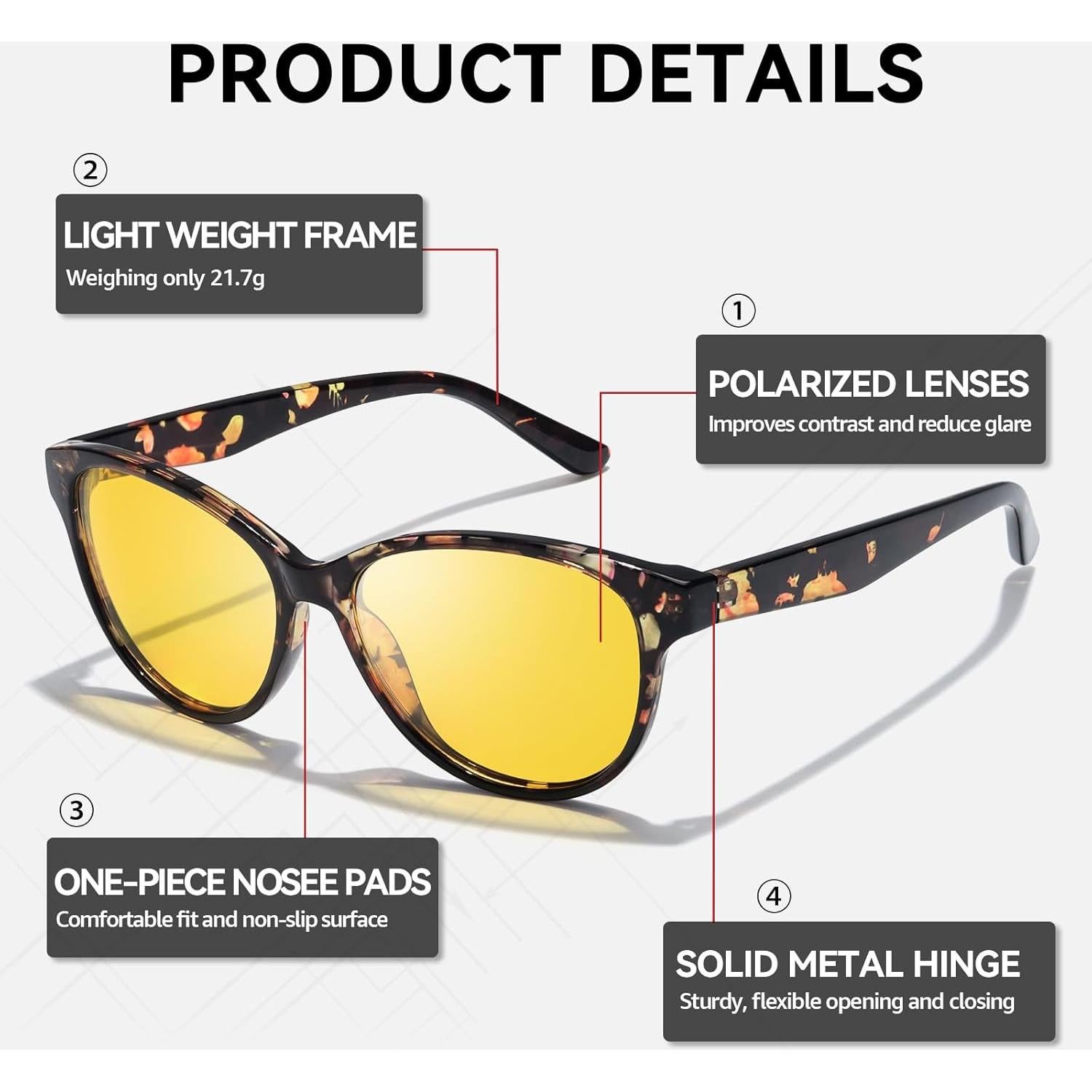 Gafas de sol polarizadas SIPHEW para mujeres UV400