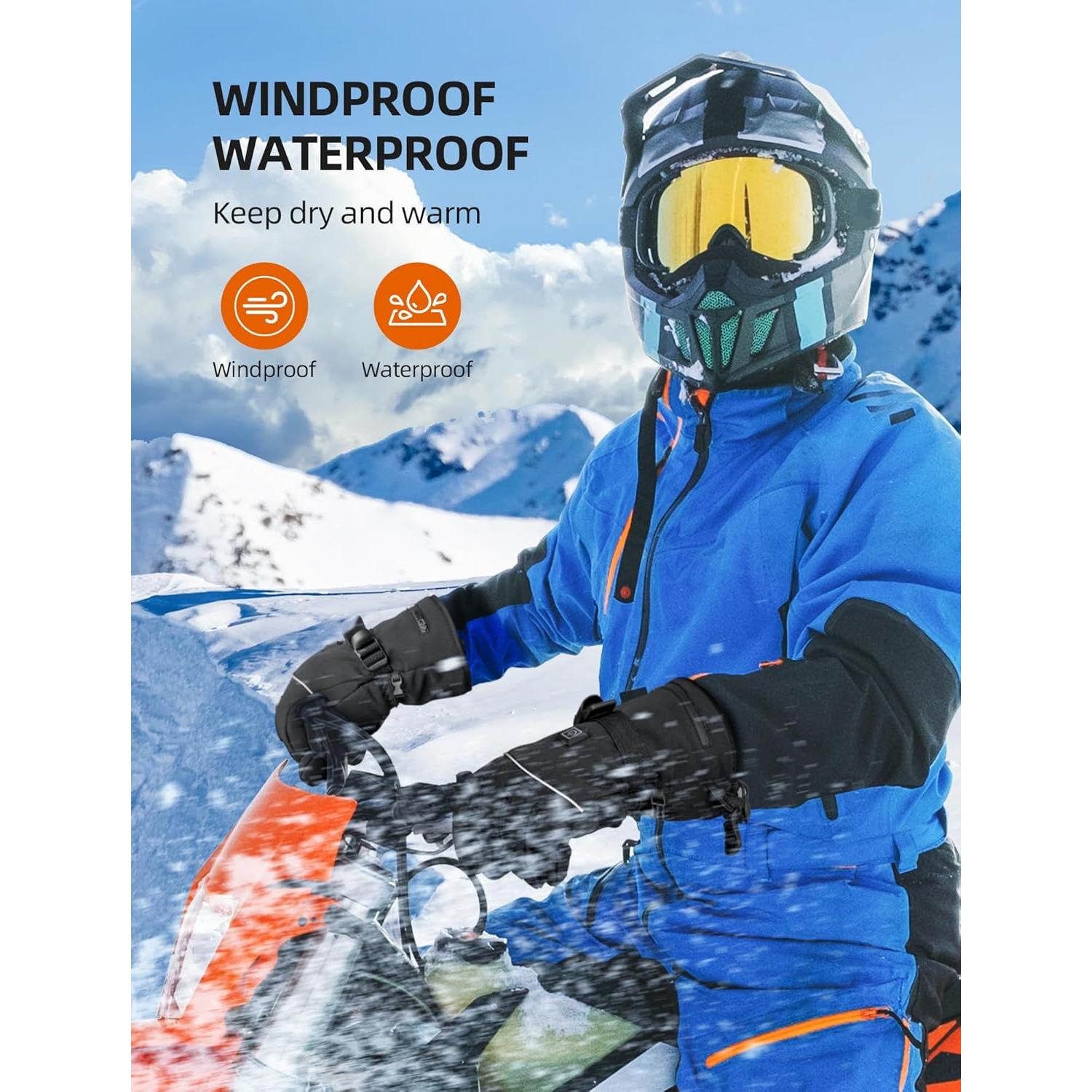 Guantes Calentados Eléctricos Recargables XL Hombre Invierno