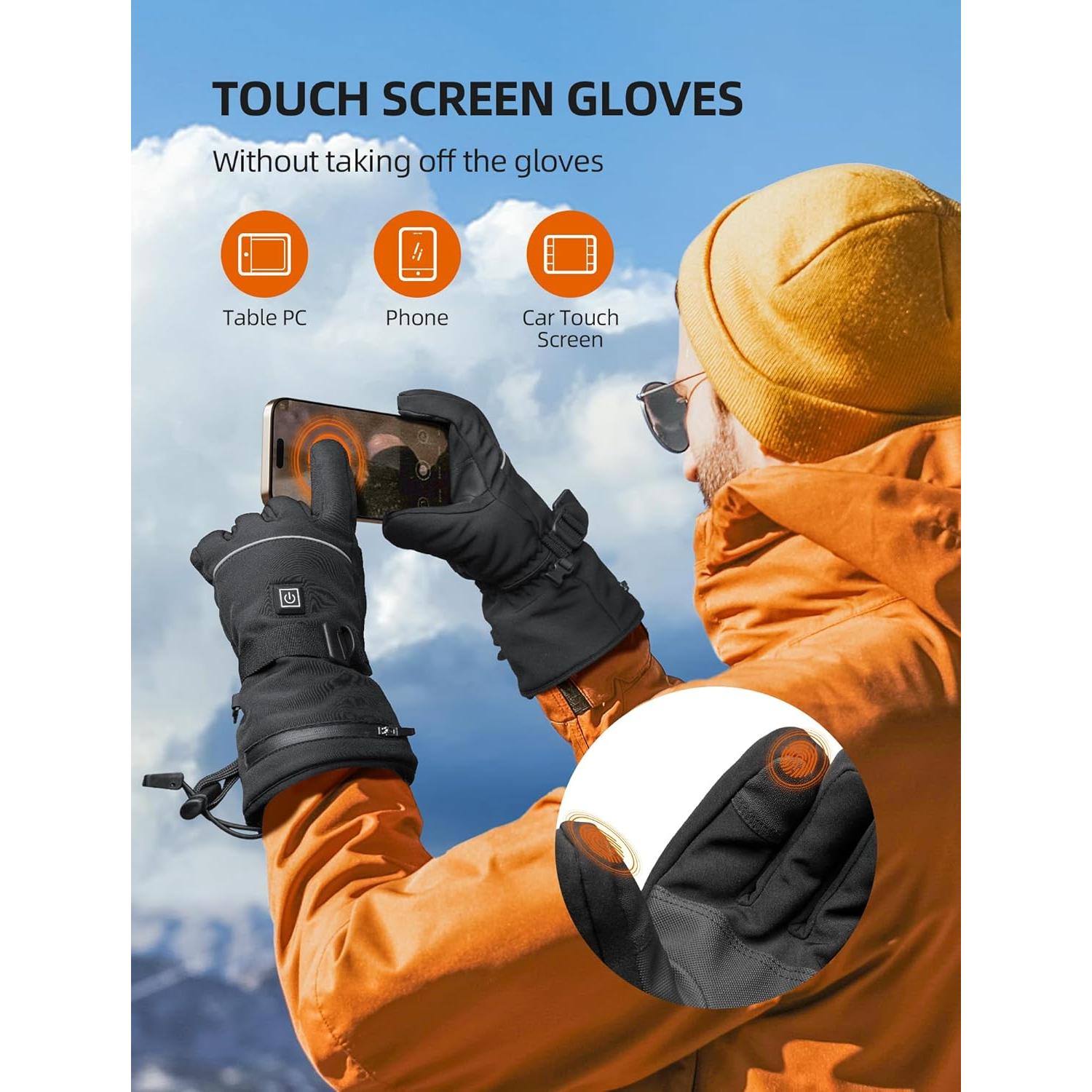 Guantes Calentados Eléctricos Recargables XL Hombre Invierno